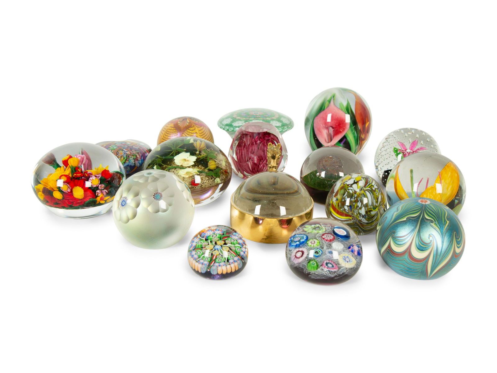 Sixteen Glass Paperweights Height of tallest 3 3/4 inches. (1 of 5)