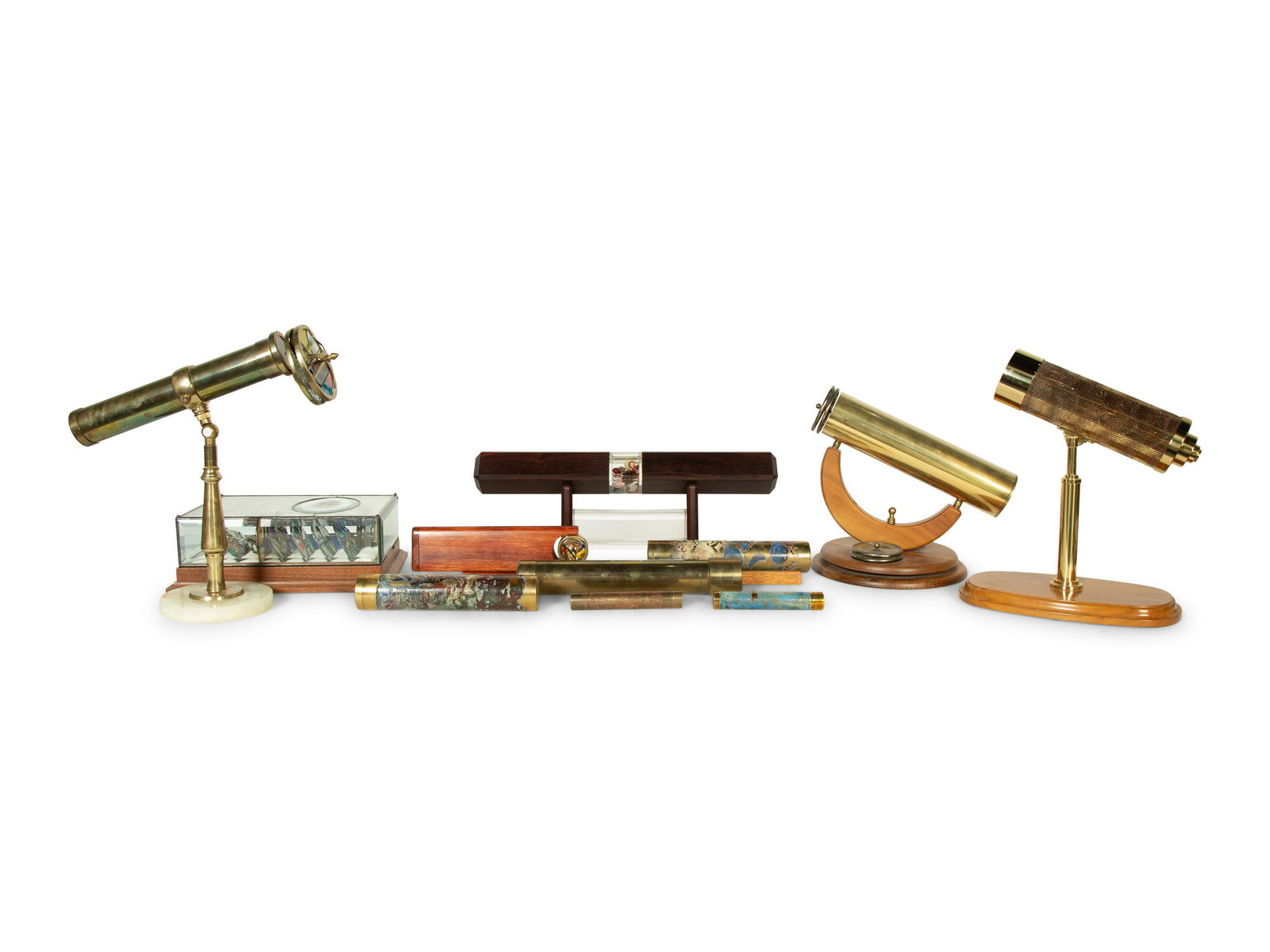 An Assortment of Kaleidoscopes Overall length of largest kaleidoscope 14 inches. (1 of 4)