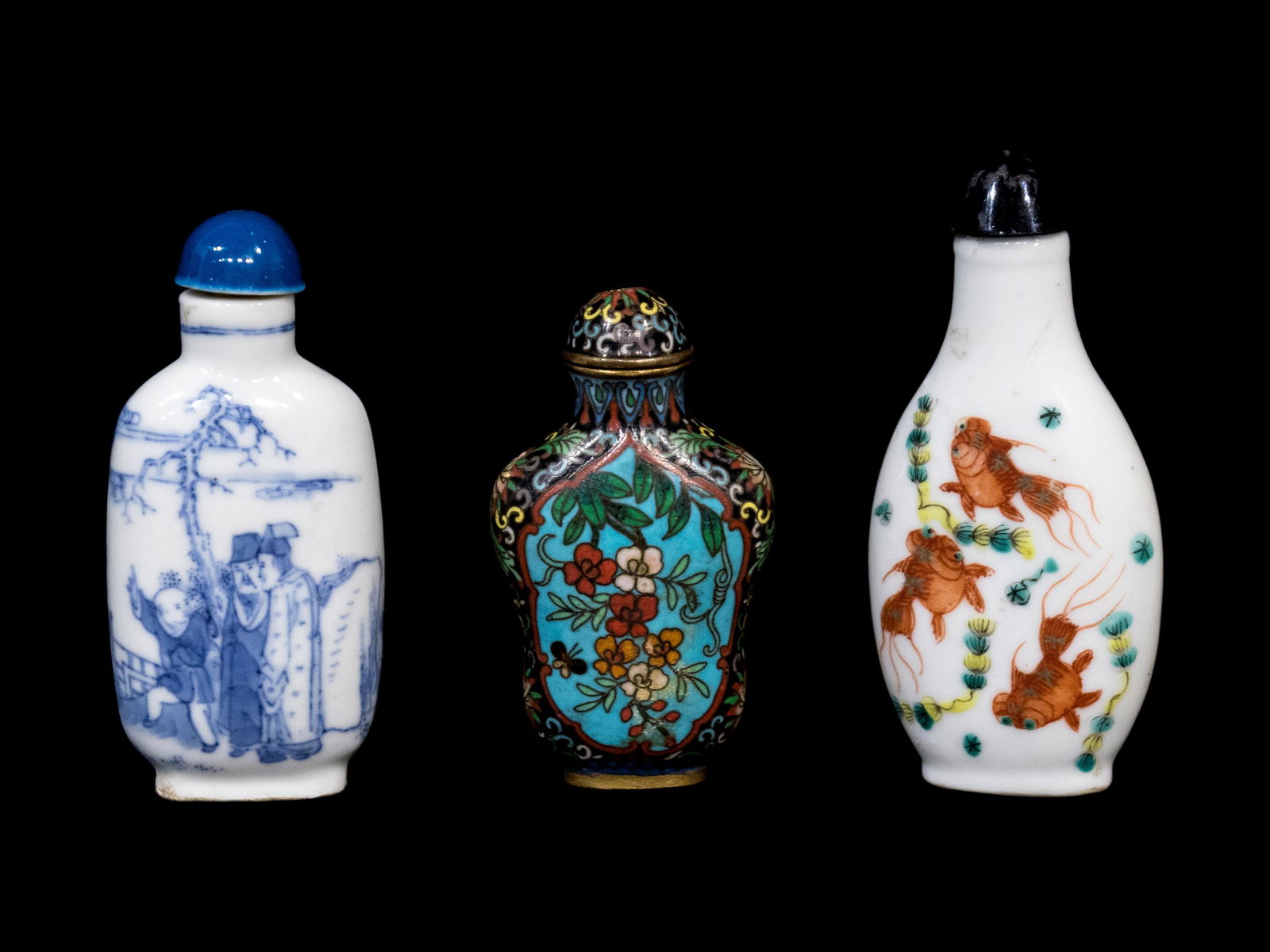Three Chinese Snuff Bottles Height of tallest 3 inches. (1 of 1)