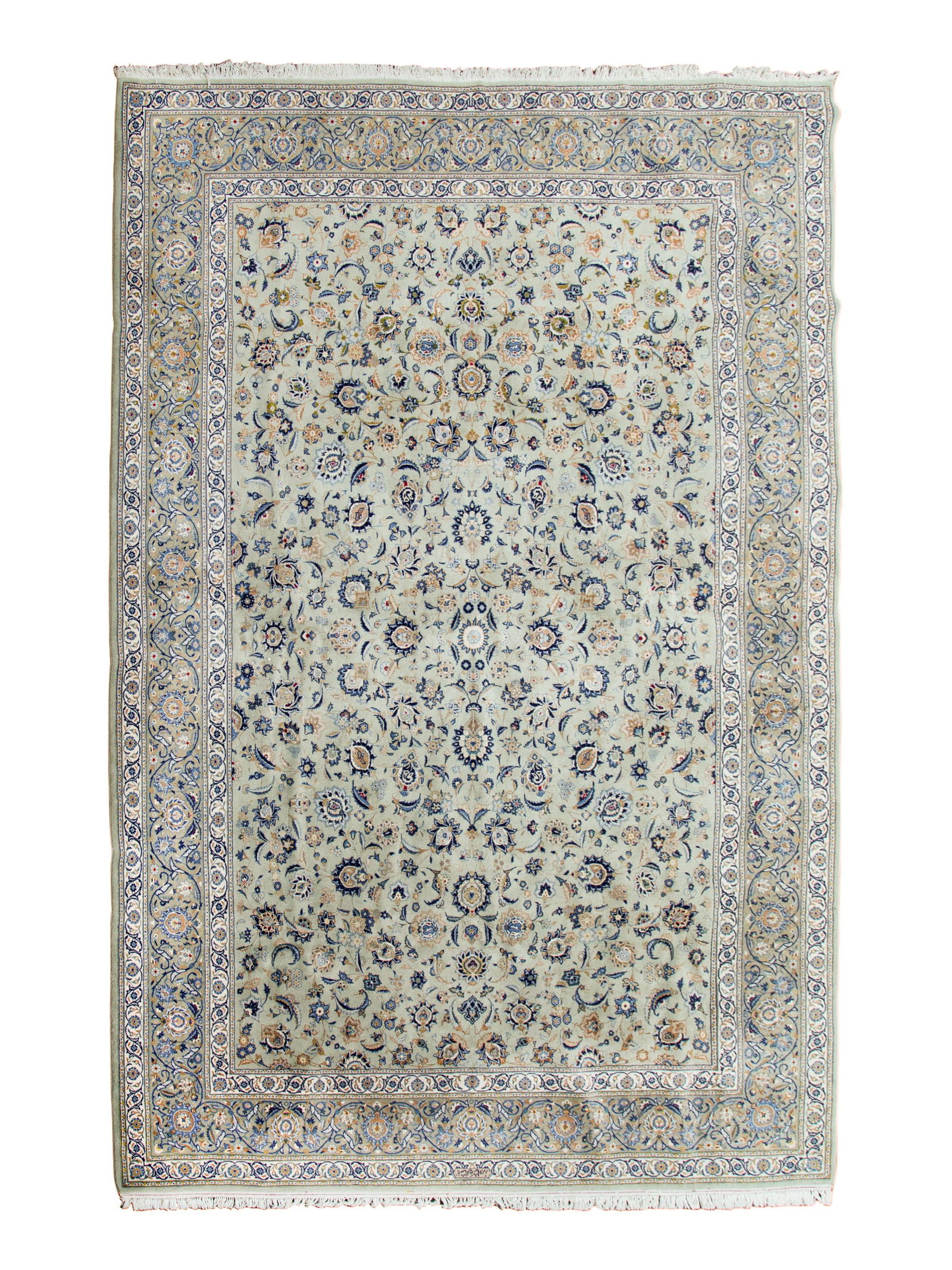 An Isfahan Style Wool Rug 14 feet 3 inches x 10 feet 1 inch. (1 of 2)