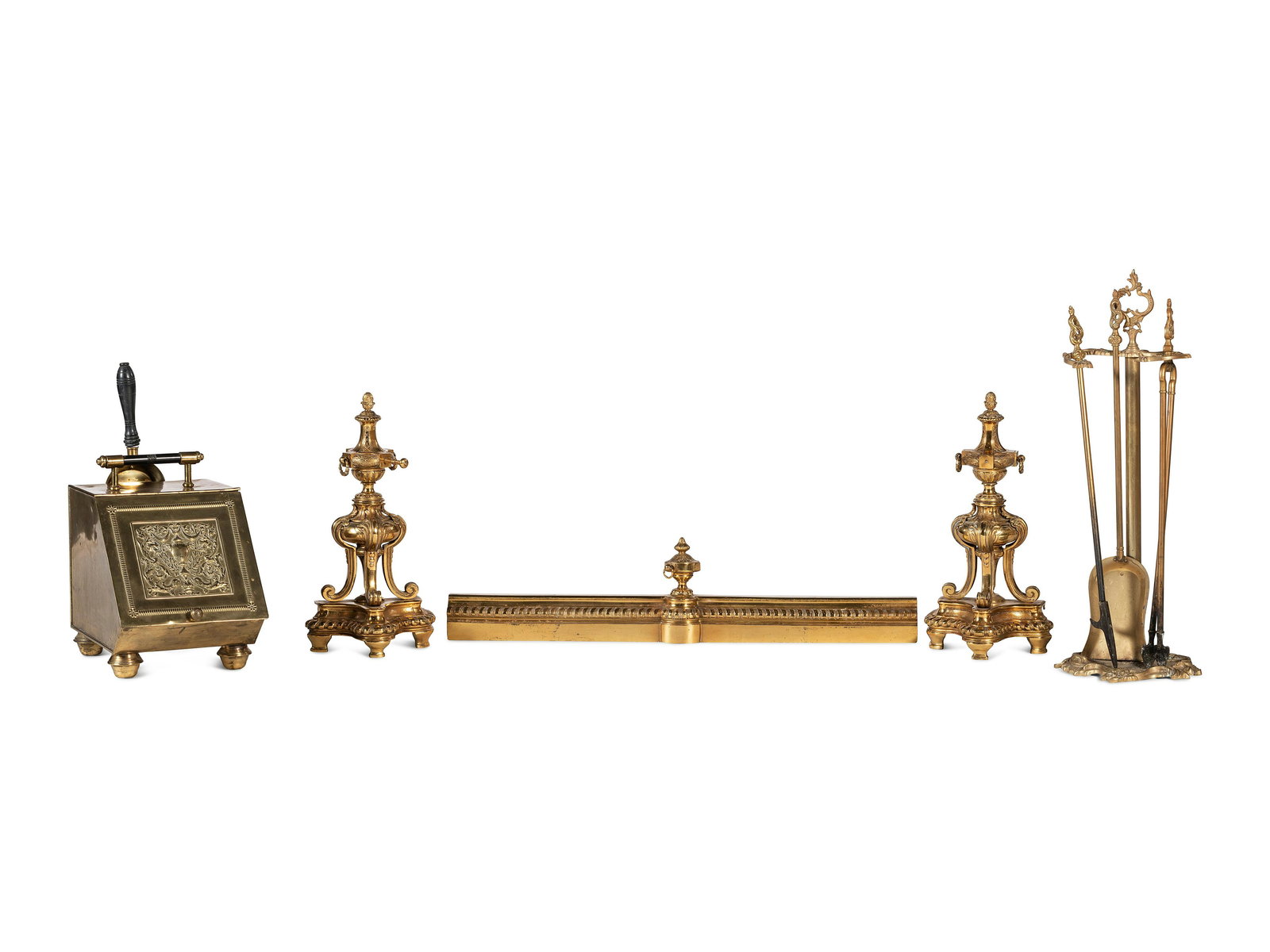 A Group of Brass Fireplace Accessories (1 of 2)