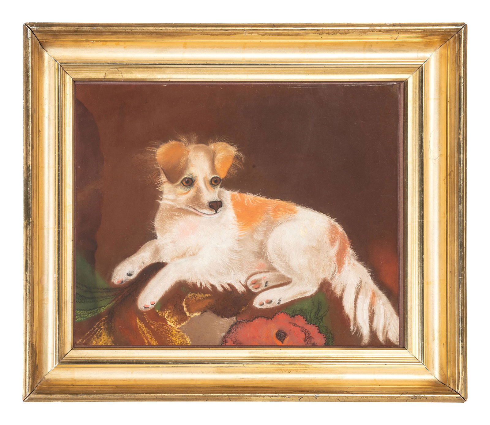 American or British School, 19th Century 15 1/4 x 19 1/2 inches.: American or British School, 19th Century Portrait of a Spaniel pastel 15 1/4 x 19 1/2 inches.