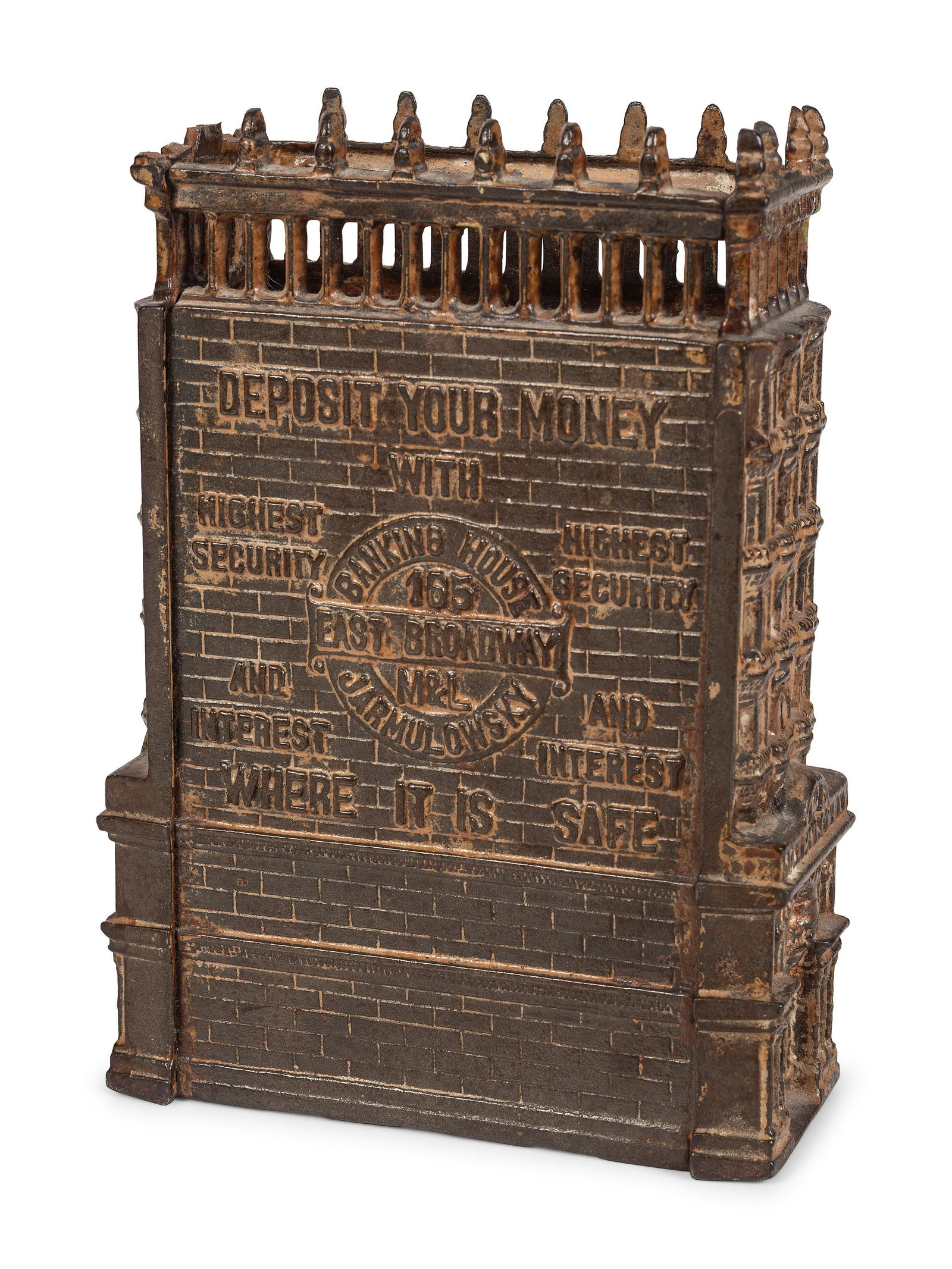 A Cast-Iron "M & L Jarmulowsky Banking House" Architectural Bank (1 of 6)