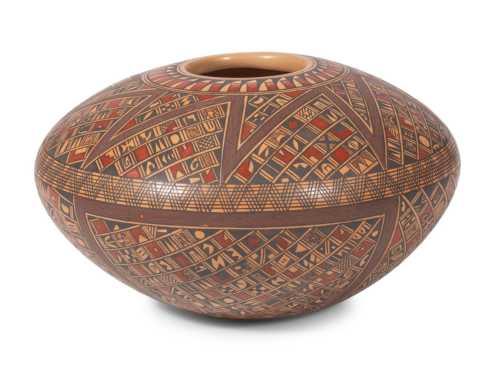 Rondina Huma (Hopi, b. 1947) Polychrome Pottery Bowl: Rondina Huma (Hopi, b. 1947) Polychrome Pottery Bowl signed on base height 3 1/2 inches x diameter 6 inches Property from the Collection of Robert P. Hunter, Jr. and Barbara Hunter, Alpharetta, Georgi