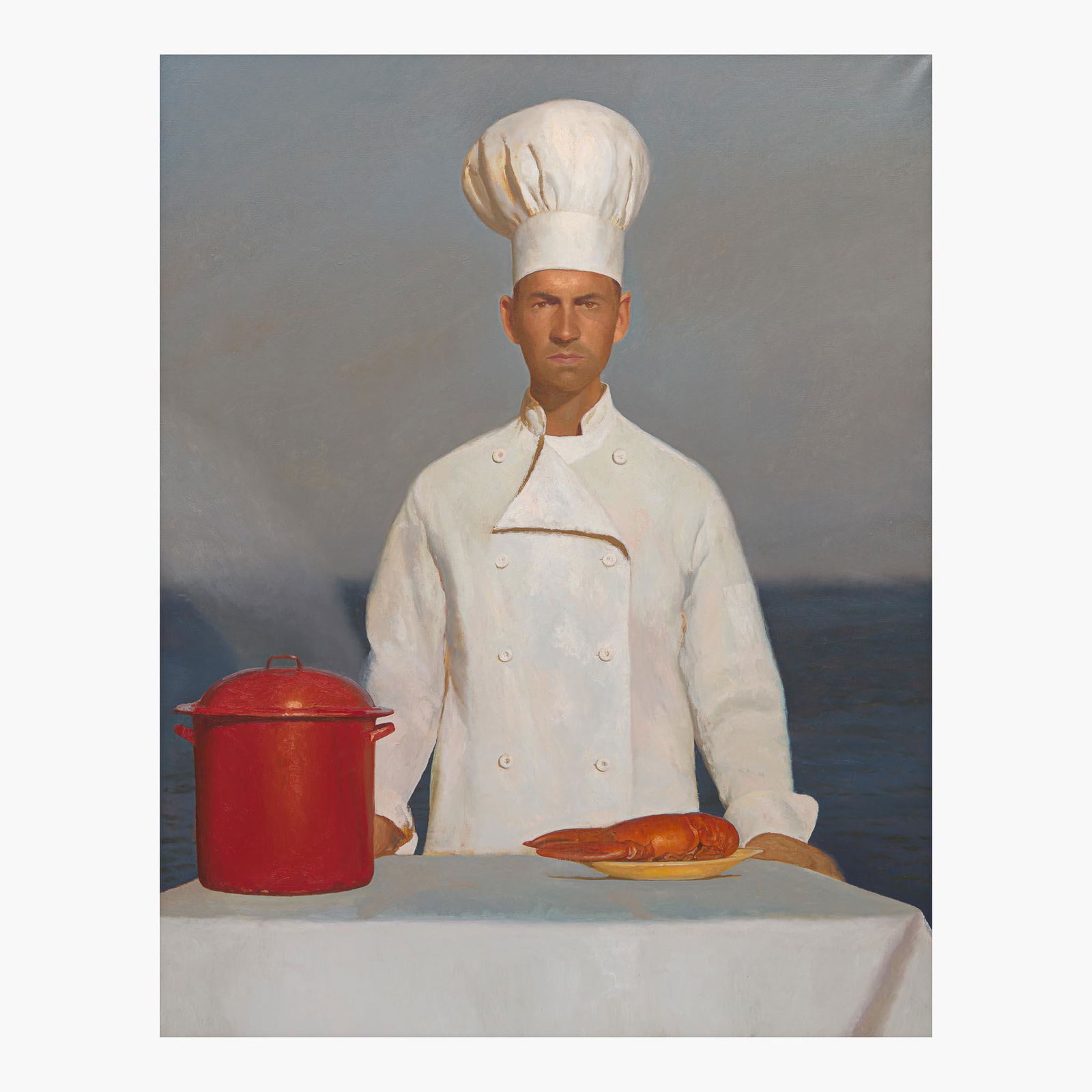 Bo Bartlett (American, b. 1955) The Chef: Bo Bartlett (American, b. 1955) The Chef Signed and inscribed with the artist's 'IGN' logo verso, oil on linen. (65 1/4 x 51 1/4 in. (165.7 x 130.2cm)) Provenance Property from an Important Penns