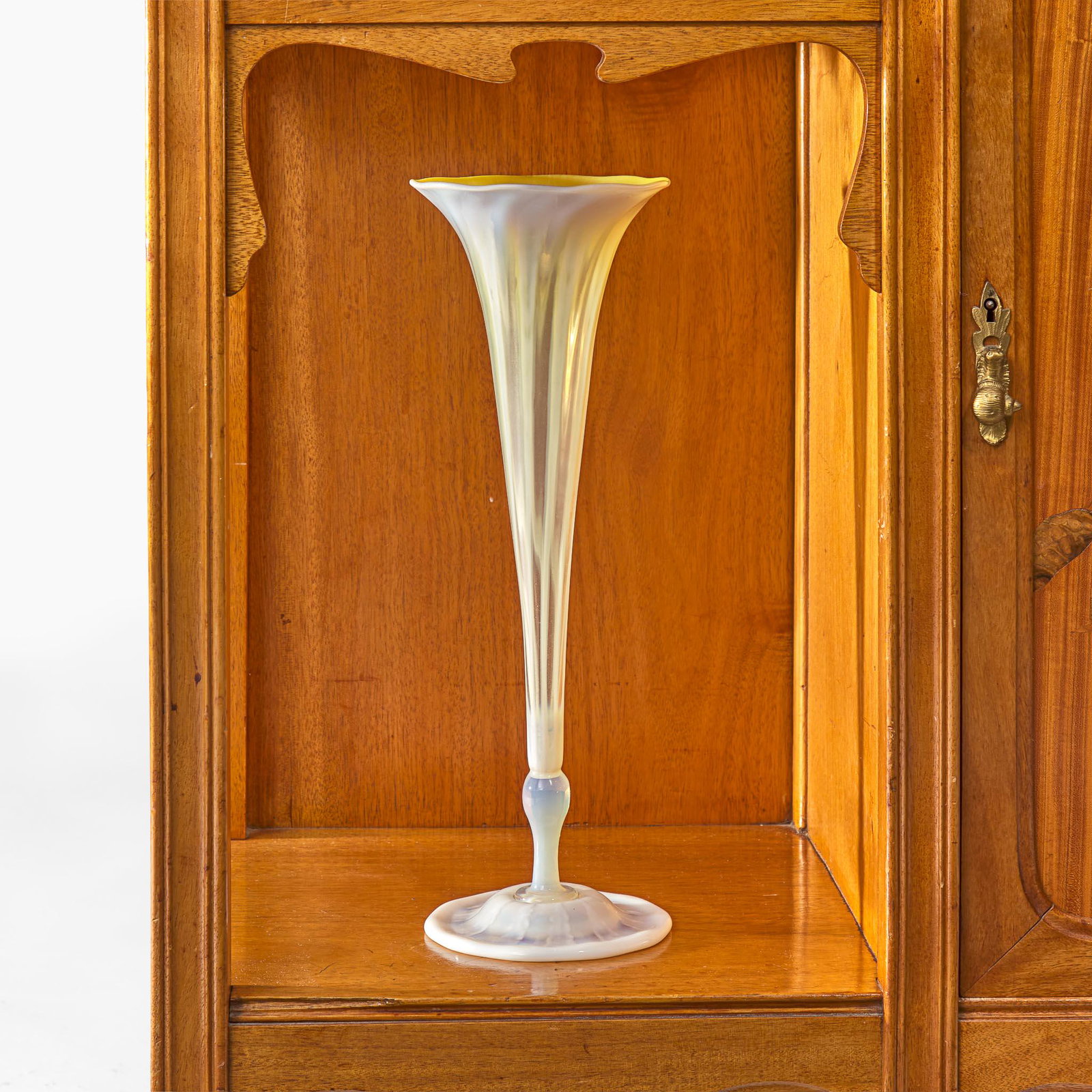 Tiffany Studios A Favrile Glass Trumpet Vase, circa 1920 (1 of 2)