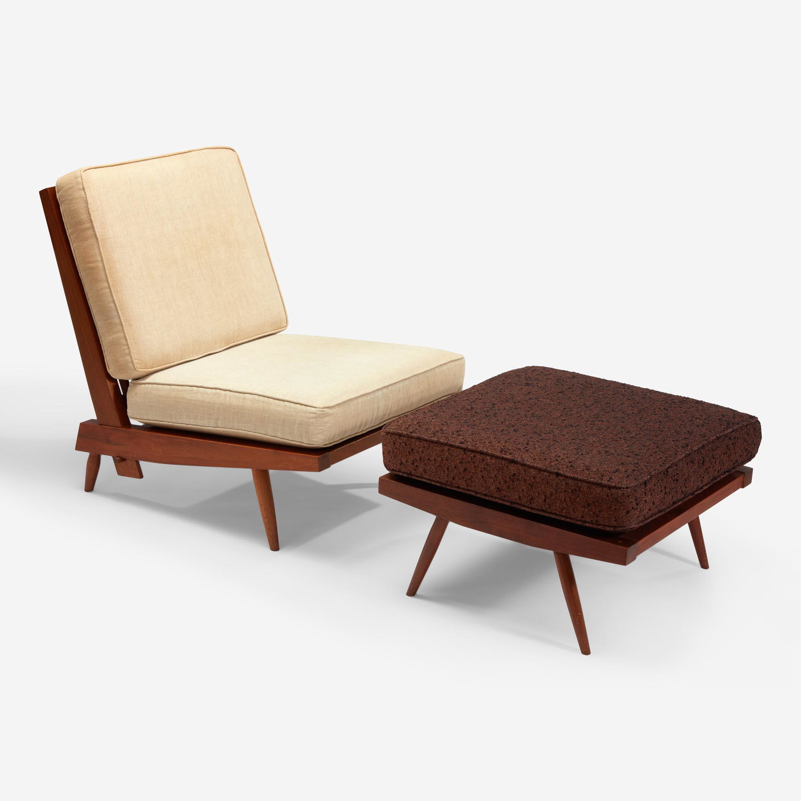 George Nakashima "Cushion" Lounge Chair and Ottoman, New Hope, Pennsylvania, 1960 (1 of 3)