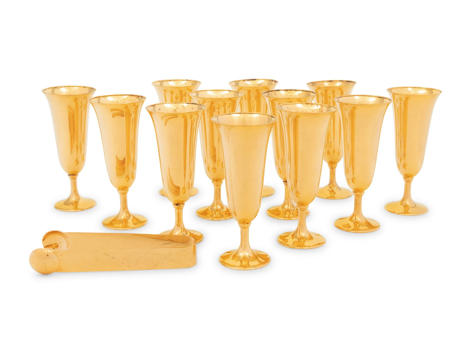 A Set of Twelve American Silver-Gilt Cups Height 6 inches. (1 of 3)