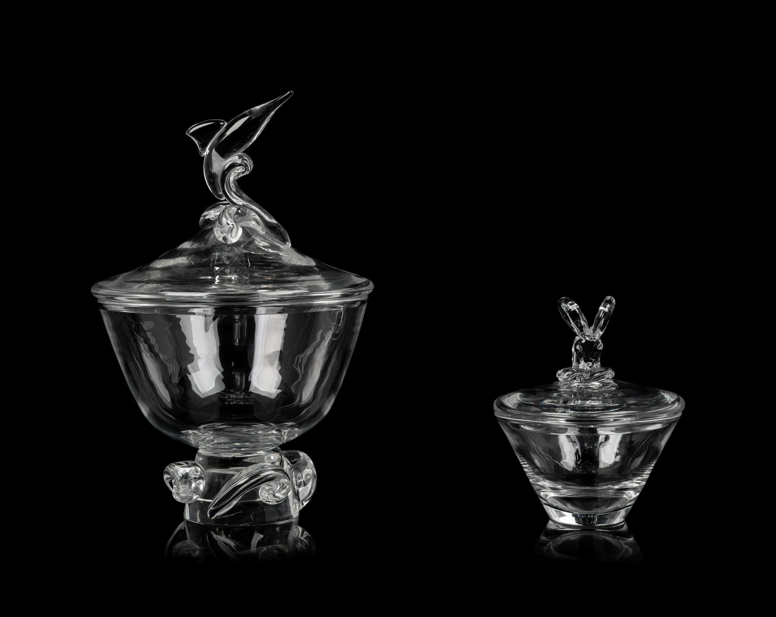 Two Steuben Glass Articles Height of first 11 7/8 x diameter 8 inches. (1 of 7)