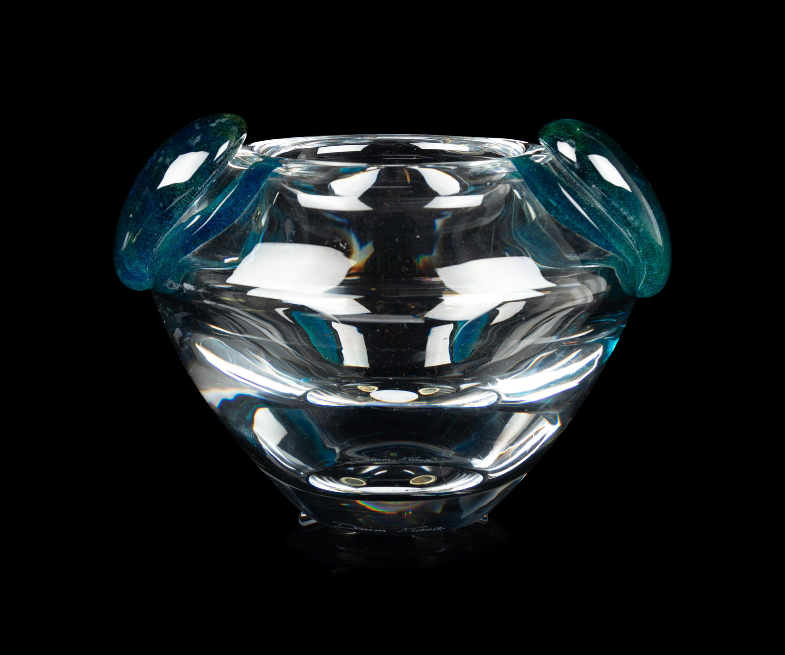 A Daum Glass Bowl Height 6 1/4 inches. (1 of 3)