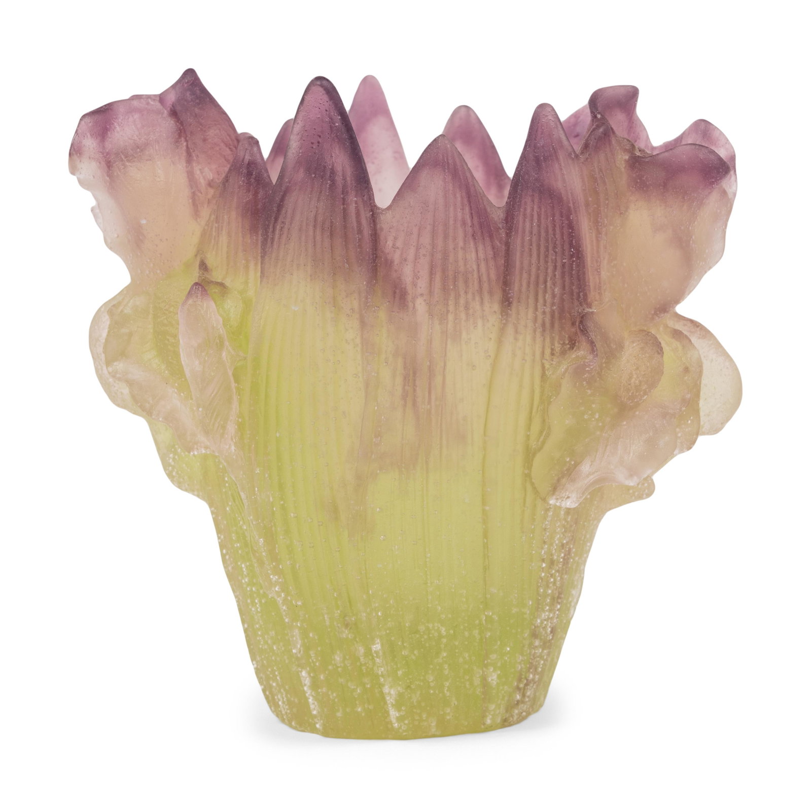 A Daum Pate-de-Verre Vase Height 5 1/4 inches.: A Daum Pate-de-Verre Vase with Daum Francemark to underside. Height 5 1/4 inches.