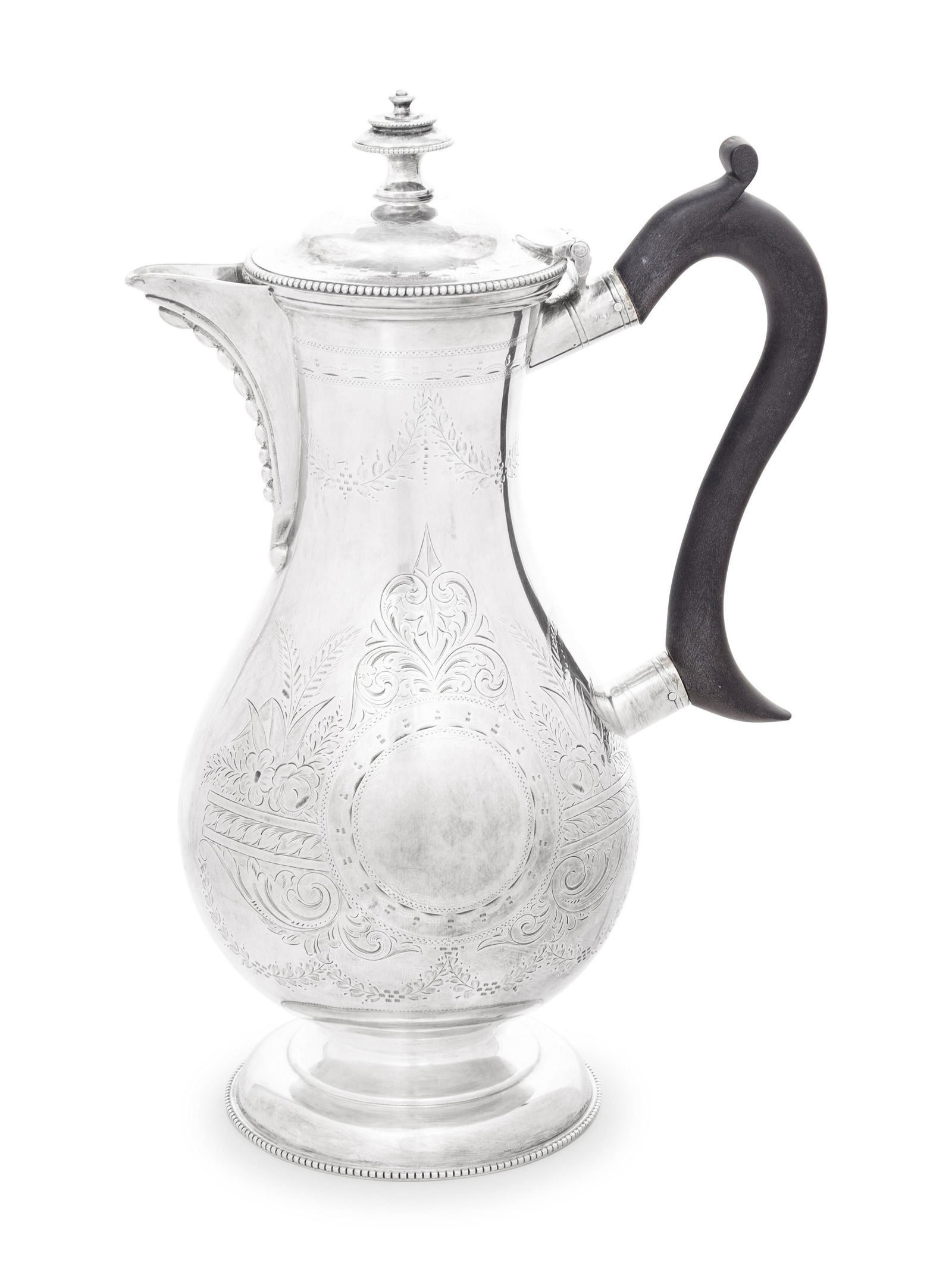 An English Silver-Plate Coffee Pot Height 10 inches. (1 of 4)