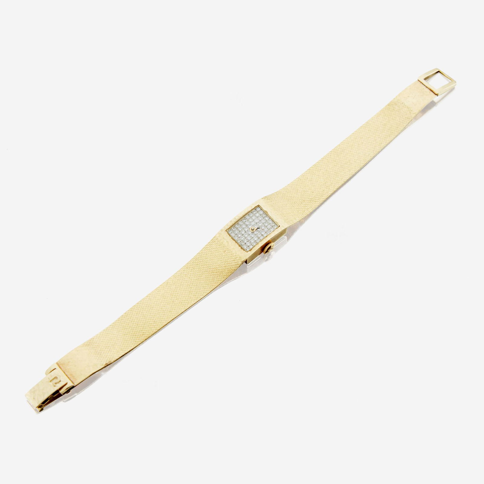 A lady's gold and diamond bracelet wristwatch, Omega (1 of 2)