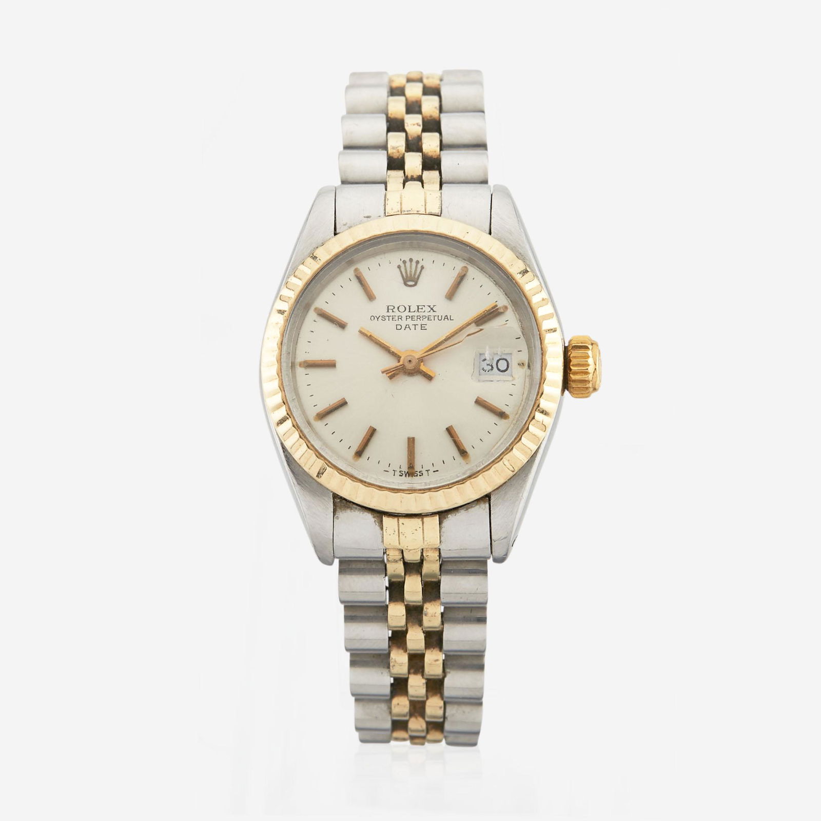 A lady's two-tone automatic watch, Rolex Oyster Perpetual Date, Ref.6917 (1 of 1)