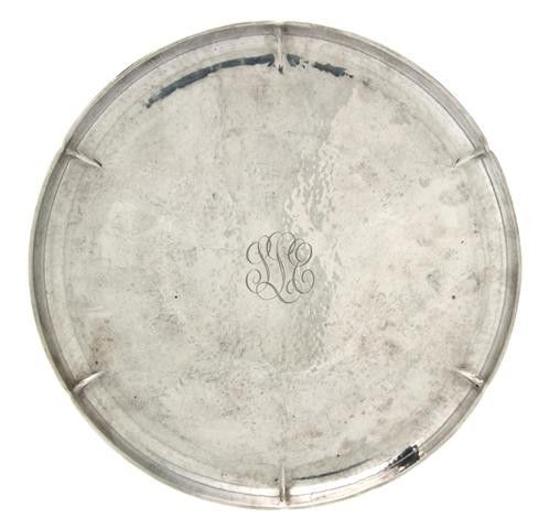 An American Sterling Silver Tray, Allan Adler, Dia: An American Sterling Silver Tray, Allan Adler, of lobed circular form having a rolled edge, marked Allan Adler Hand Made Sterling 112; approximate weight 21.87 ozt. Diameter 12 1/4 inches.