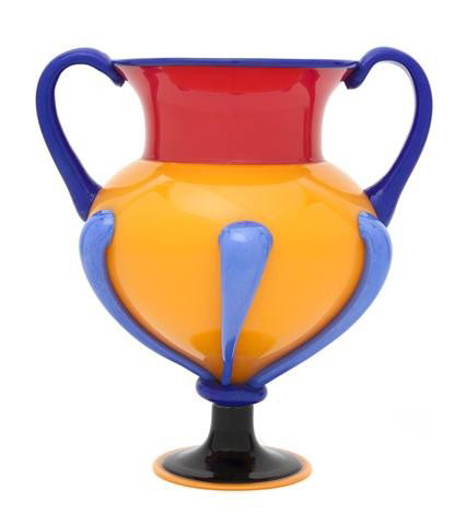 A Levi-Michael Idas Urn, Height 10 1/2 inches.: A Levi-Michael Idas Urn, of two-handled baluster form, with applied decoration, signed and dated 1992. Height 10 1/2 inches. Property from the Collection of Mr. and Mrs. John F. Monroe, Milwaukee, Wis