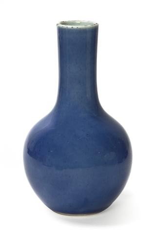A Chinese Porcelain Vase, Height 6 3/4 inches.: A Chinese Porcelain Vase, of baluster form with blue glaze throughout, unmarked. Height 6 3/4 inches. Property from the William H. Moore Trust, Hobe Sound, Florida