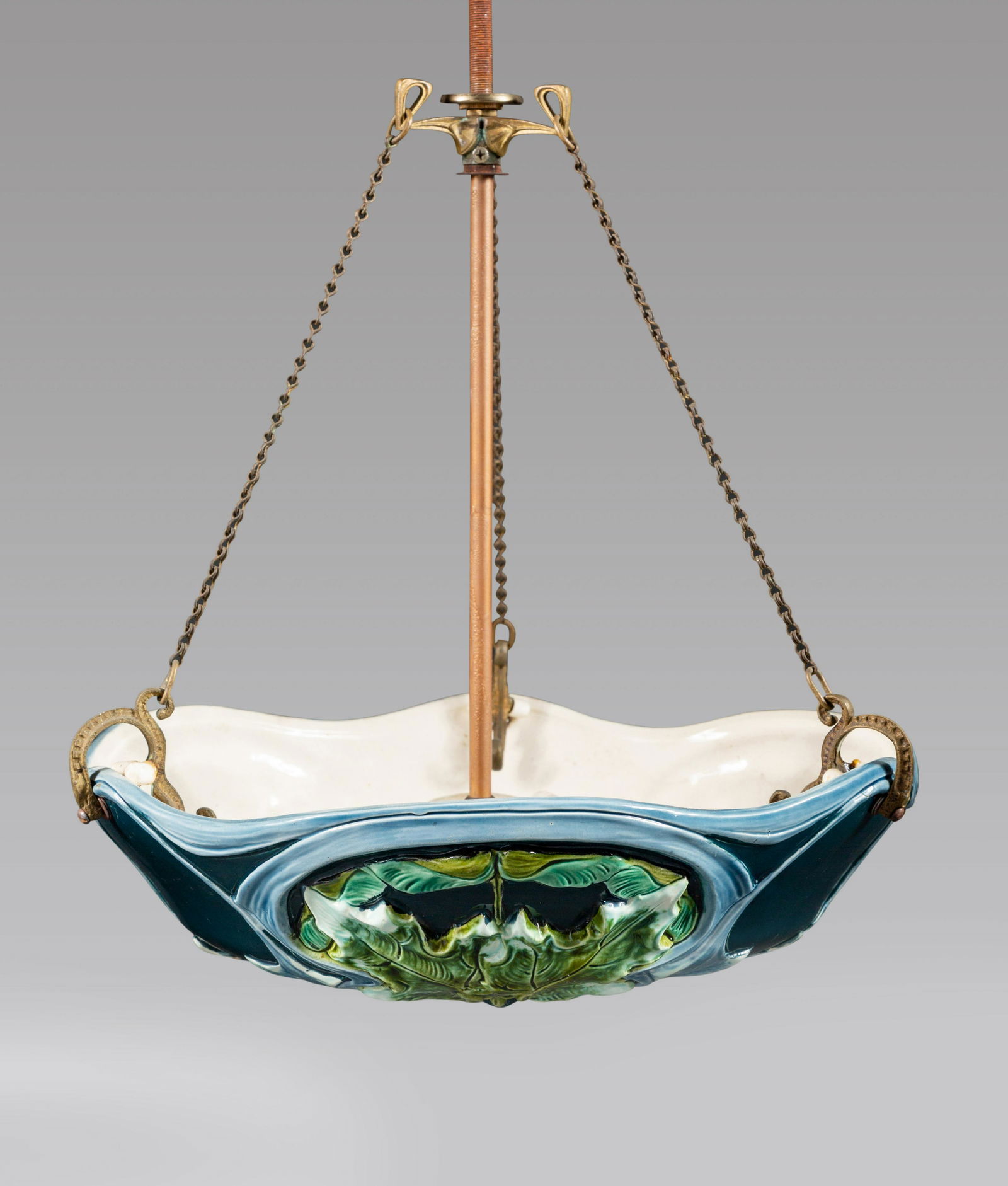 Art Nouveau Early 20th Century Pendant Light, Possibly Minton (1 of 3)