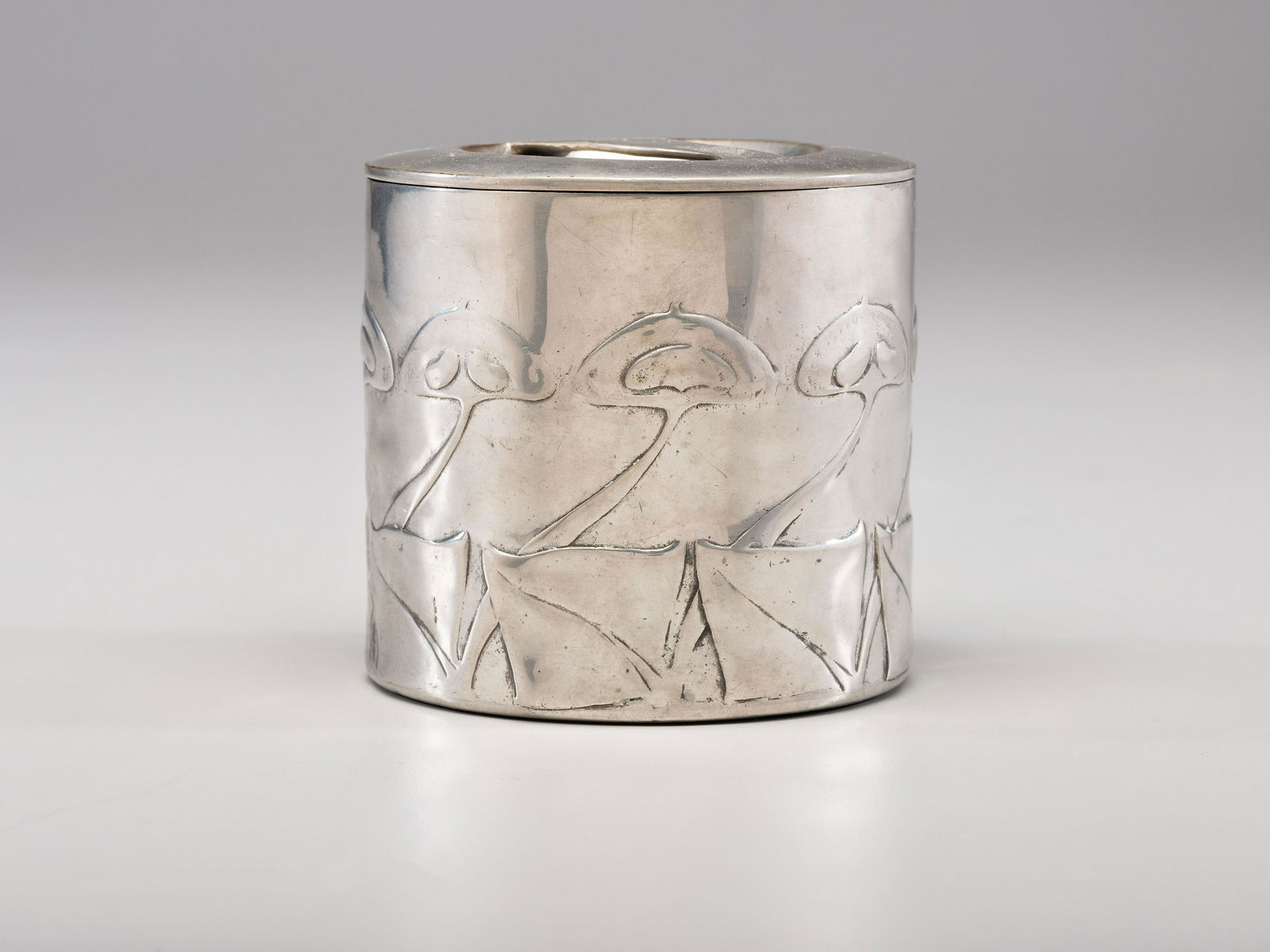 Archibald Knox for Liberty & Co. (Scottish, 1864-1933) Tudric Biscuit Barrel (1 of 4)