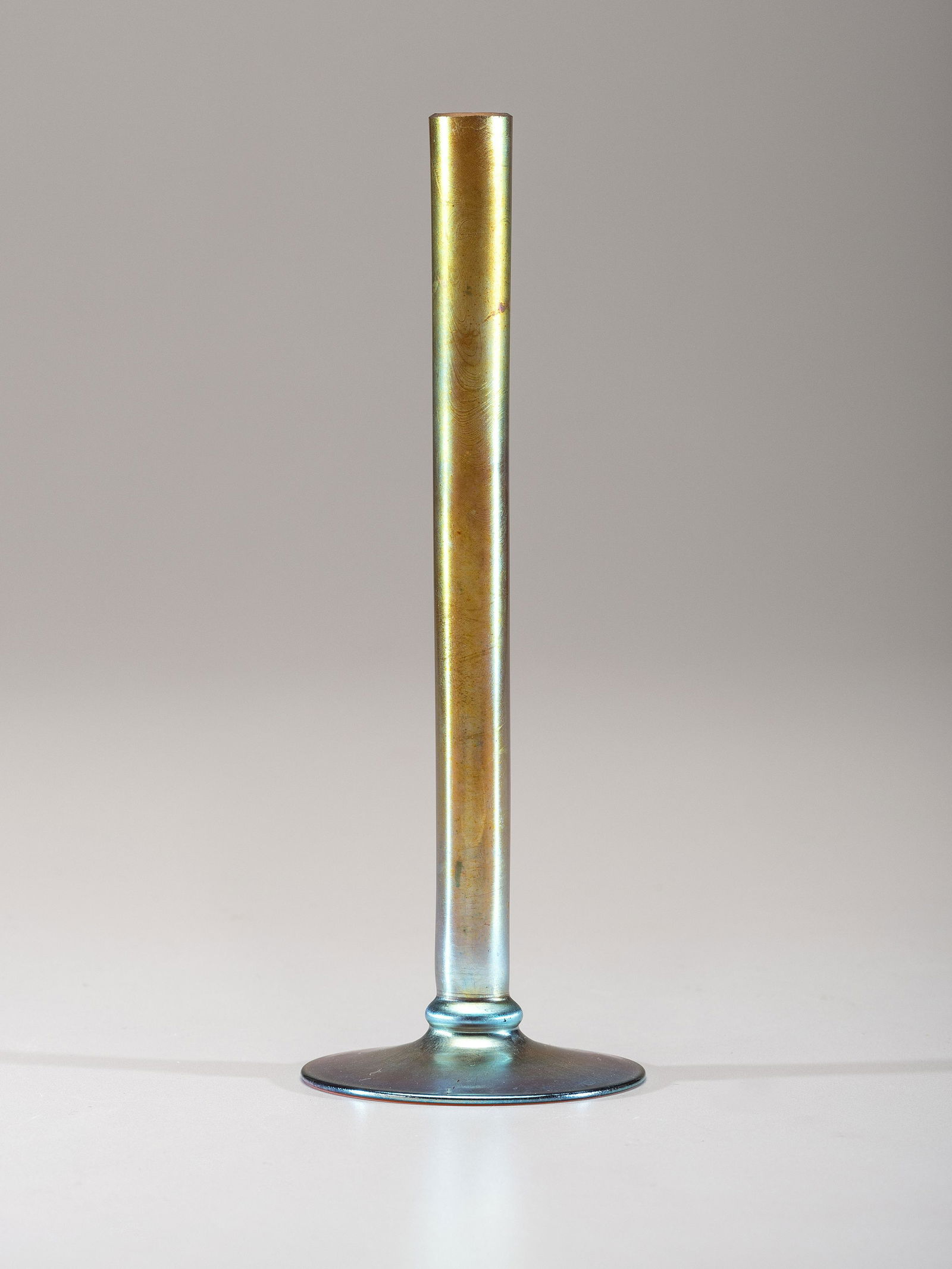 Steuben American, Early 20th Century Bud Vase: Steuben American, Early 20th Century Bud Vase Aurene glass marked 'Aurene / 2556' to underside H 8 1/4 inches. Property of a Lady, Sedona, Arizona