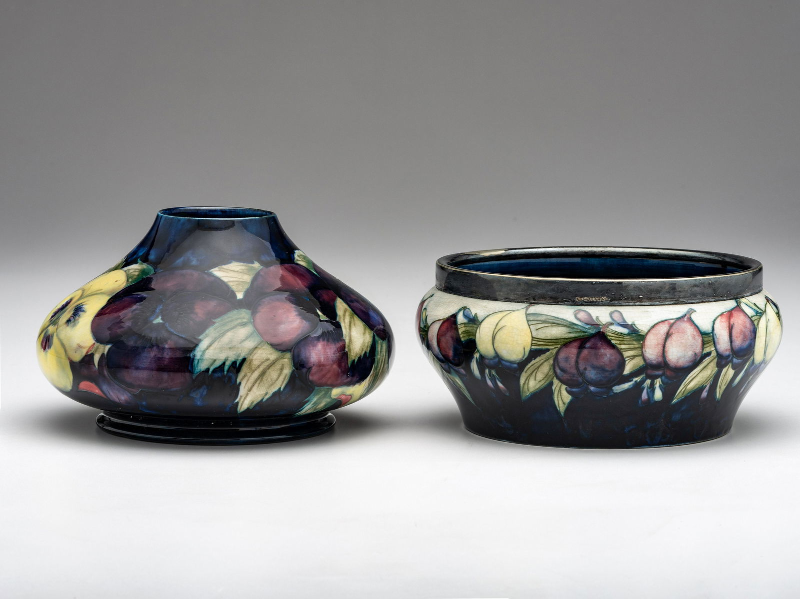 Moorcroft English, 20th Century Vase and Bowl with Metal Mount (1 of 4)