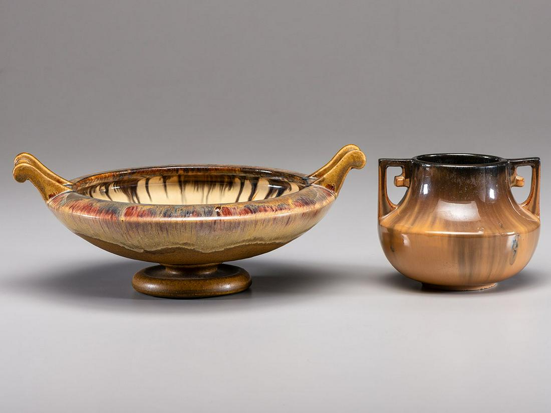 Fulper Pottery American, Early 20th Century Compote and Vase, circa 1915 (1 of 8)