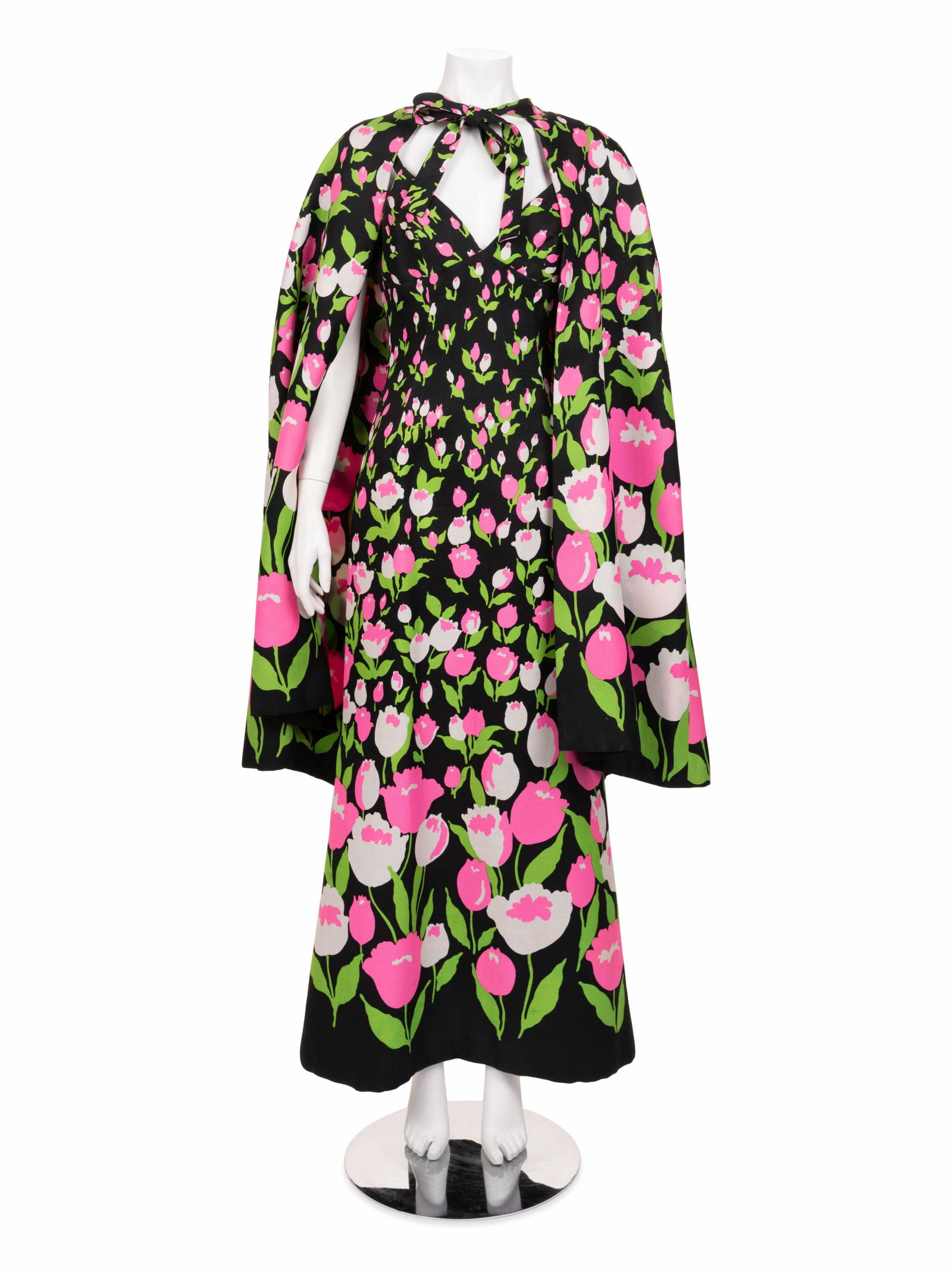 Givenchy Haute Couture Tulip-Print Dress and Cape, 1973 (1 of 8)