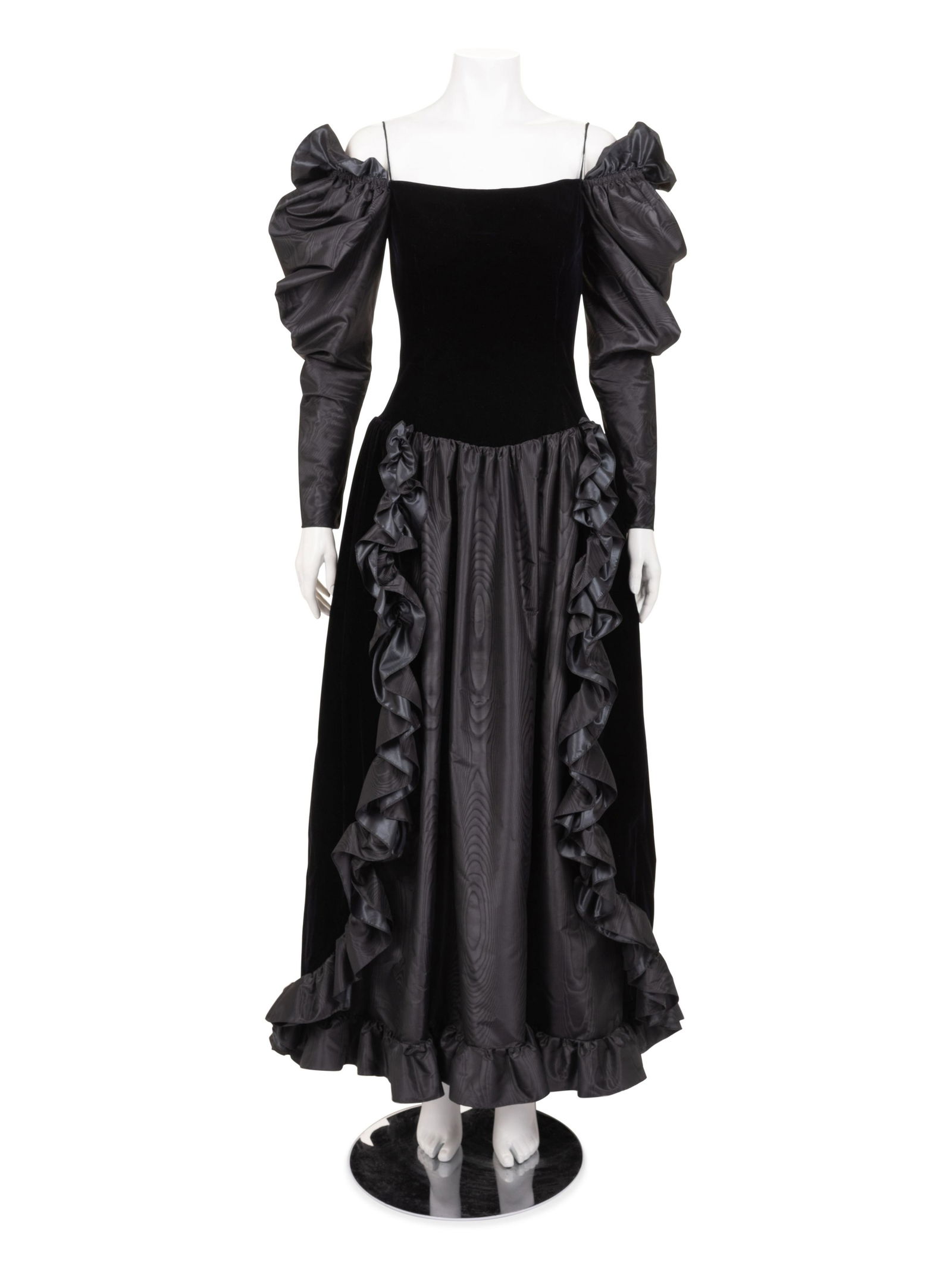 Givenchy Haute Couture Velvet and Moire Dress, 1970-80s (1 of 7)