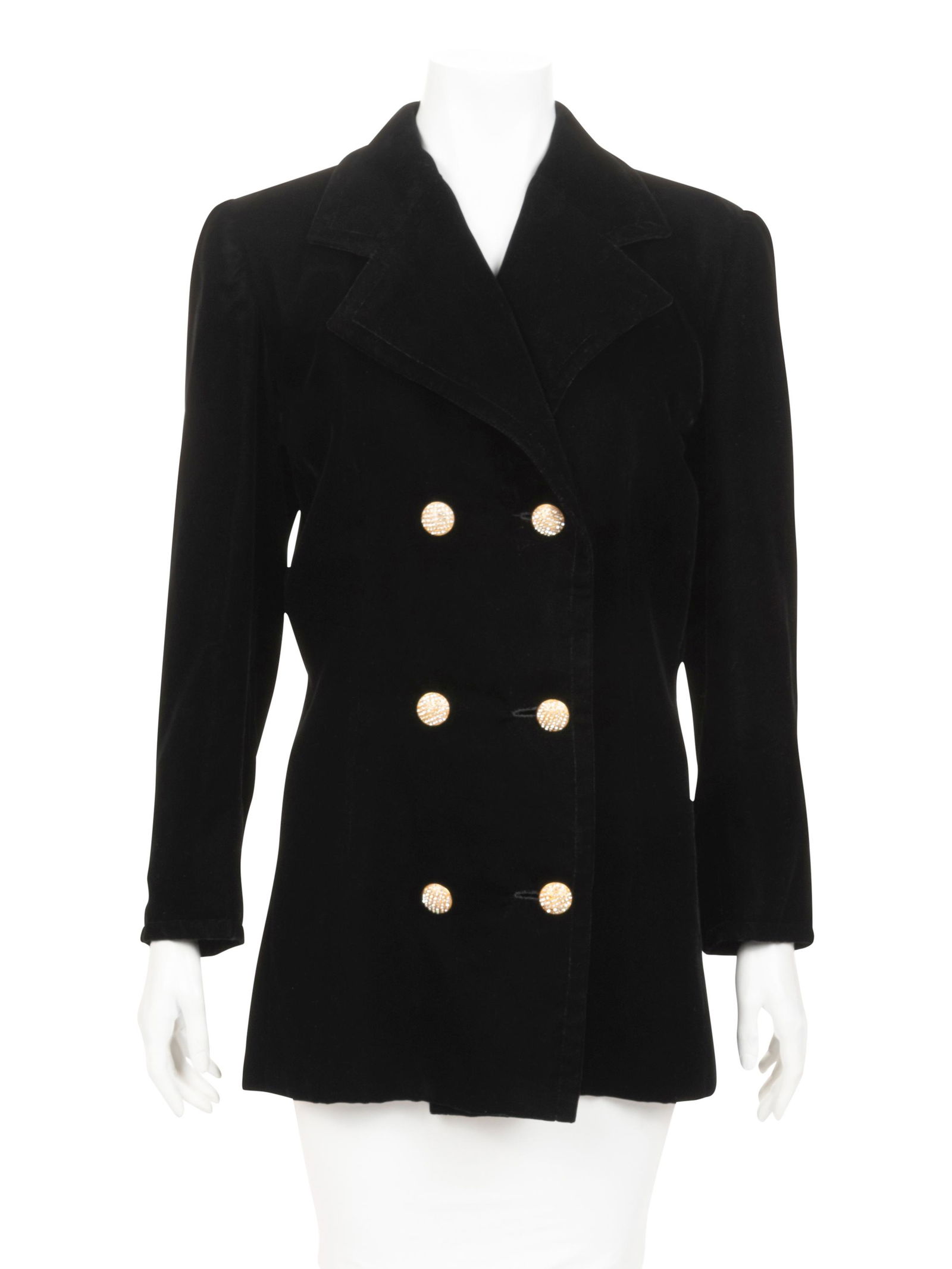 Givenchy Haute Couture Velvet Double Breasted Jacket, 1970-90s (1 of 6)