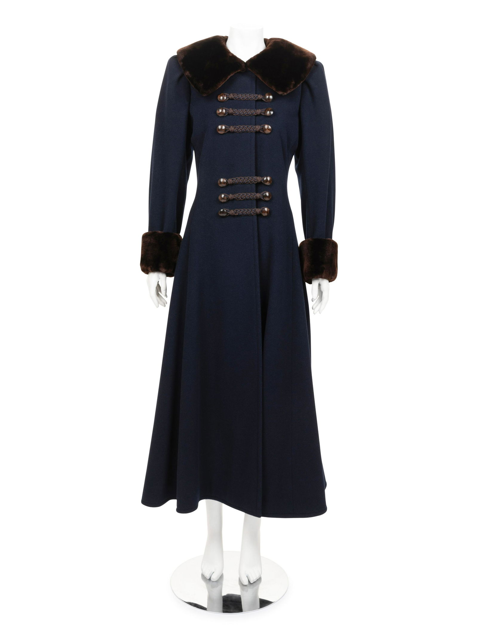 Yves Saint Laurent Haute Couture Wool Coat with Fur Trim, 1976 (1 of 5)