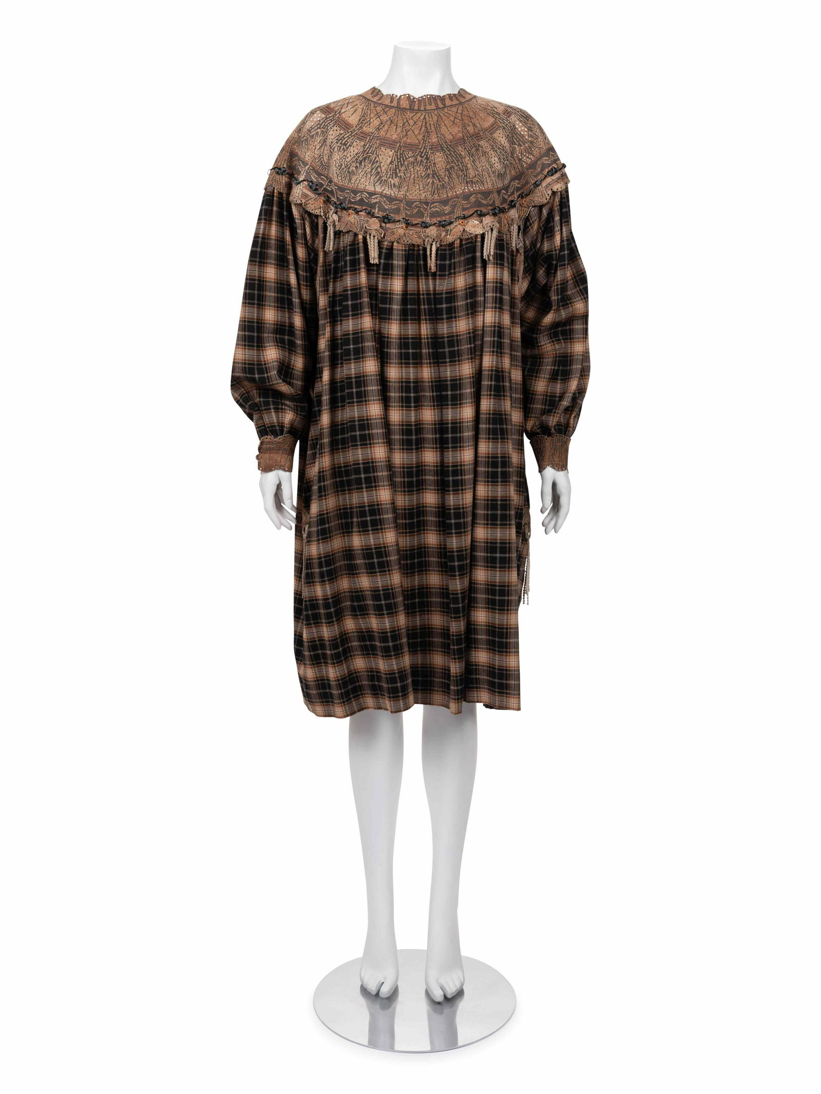 Zandra Rhodes Wool and Suede Dress, 1980s (1 of 5)