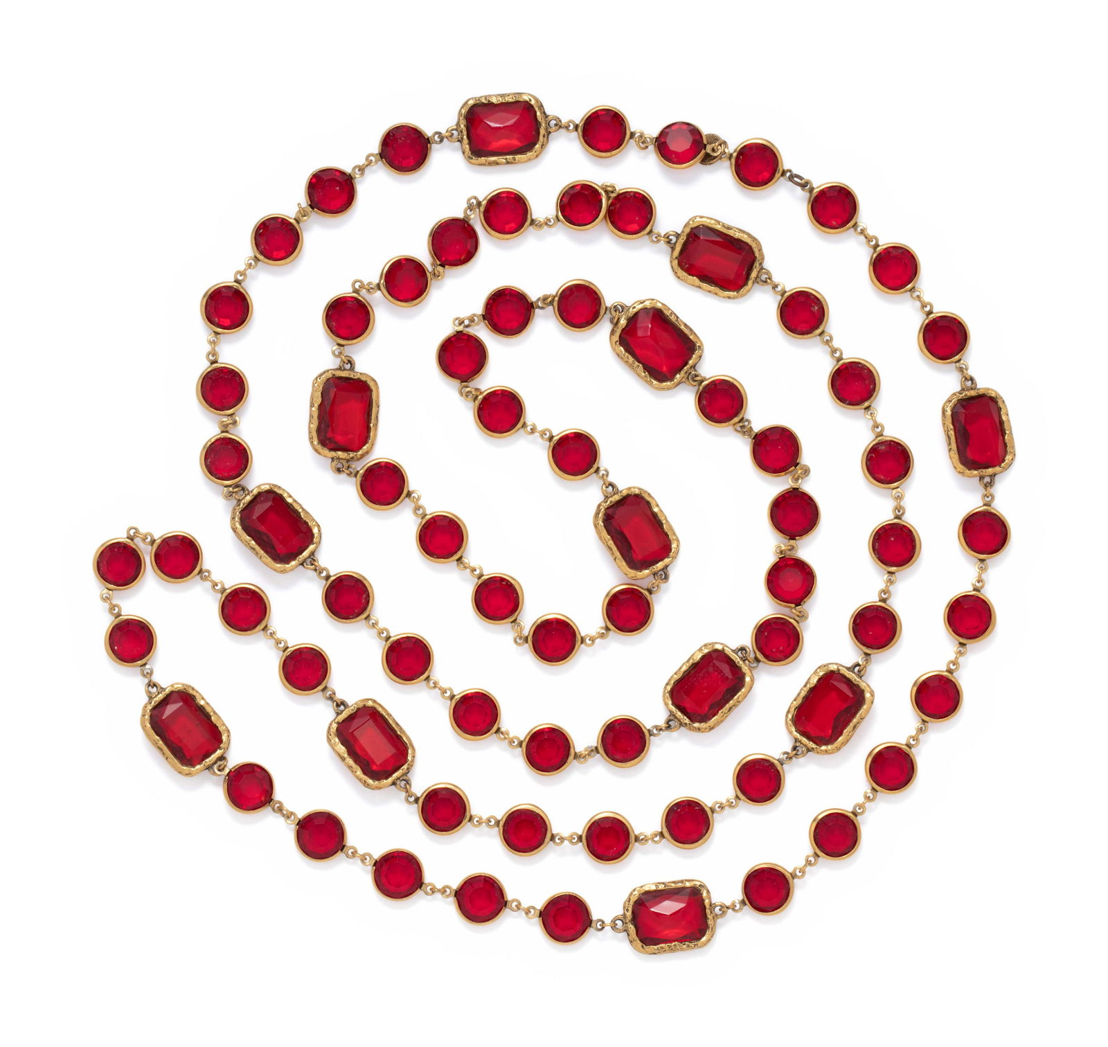 Chanel Red Crystal Chiclet Sautoir, 1981 (1 of 2)