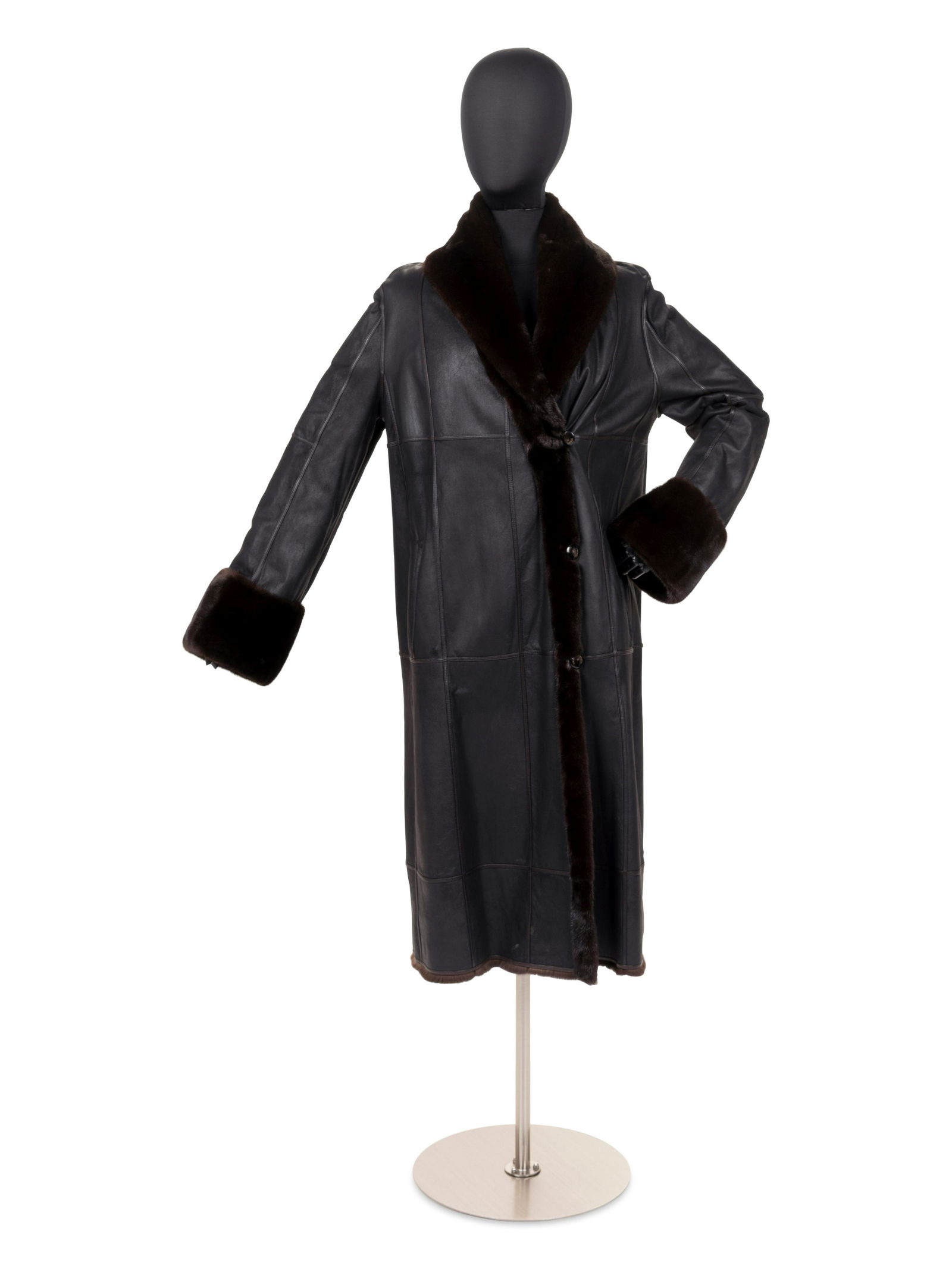 J. Mendel Mink-Lined Reversible Leather Coat, 2000-10s (1 of 7)