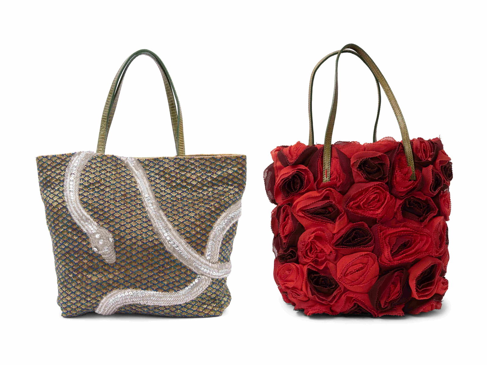 Two Valentino Bags: One Rosette and One Beaded Serpent, 1990-2000s (1 of 4)