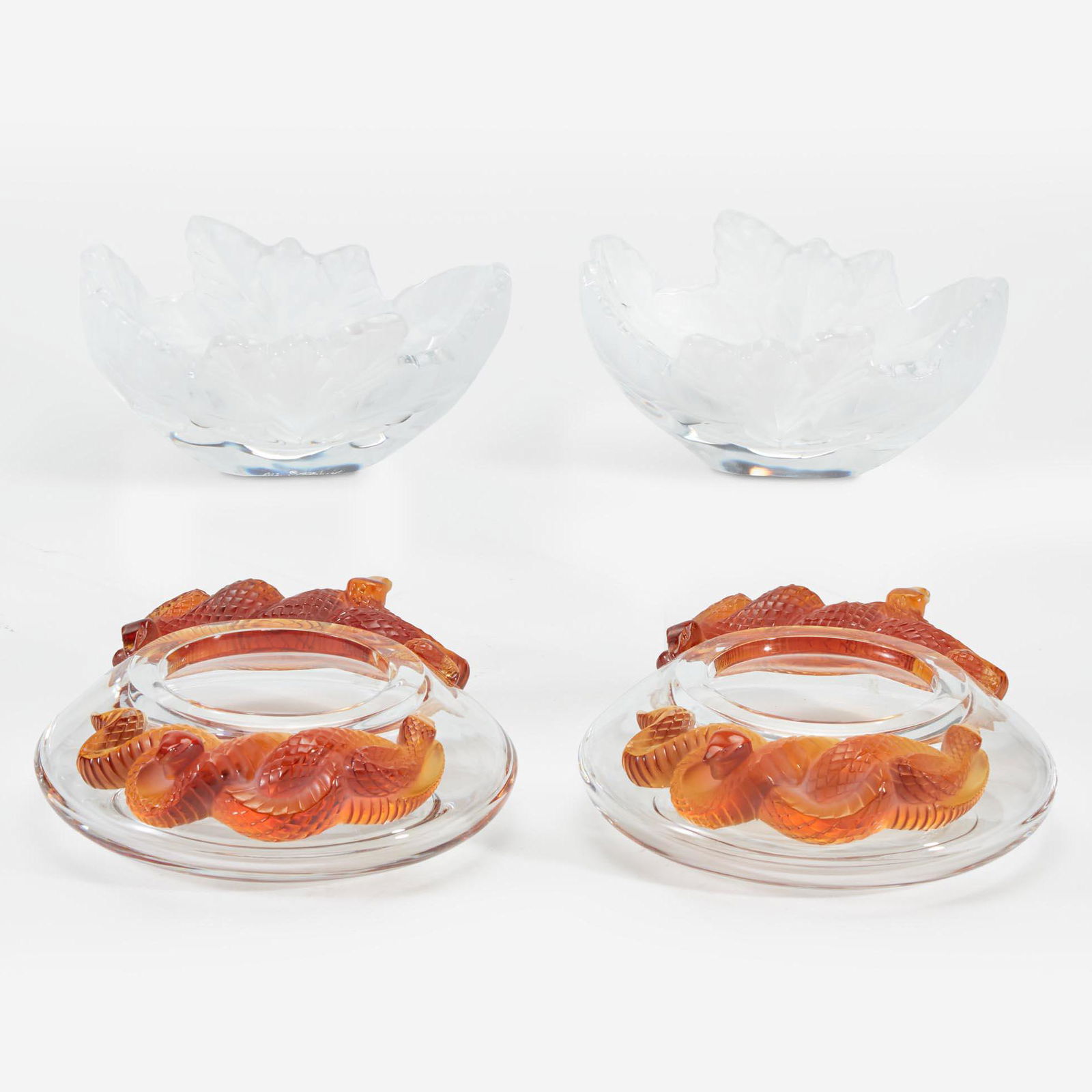 A group of four Lalique crystal bowls late 20th century (1 of 4)