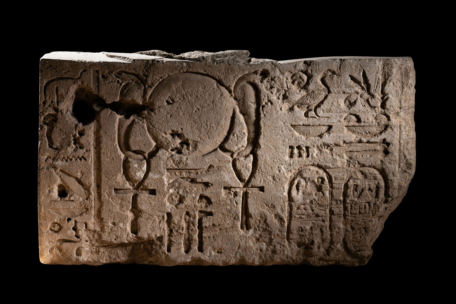 An Egyptian Limestone Relief of Ptolemy II Length 21 1/7 inches (54 cm). (1 of 7)