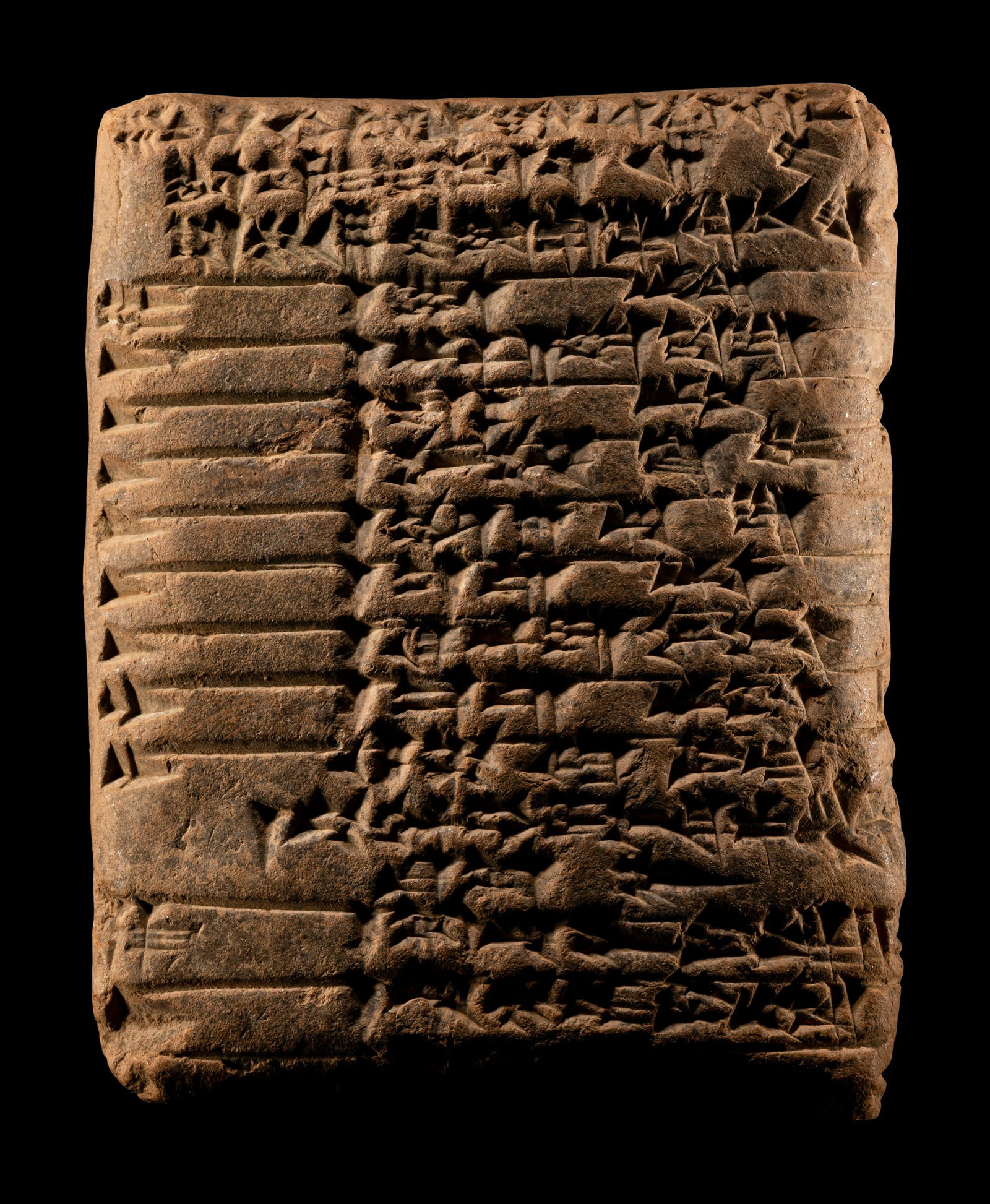 A Sumerian Clay Cuneiform Tablet Height 3 inches (7.6 cm). (1 of 4)