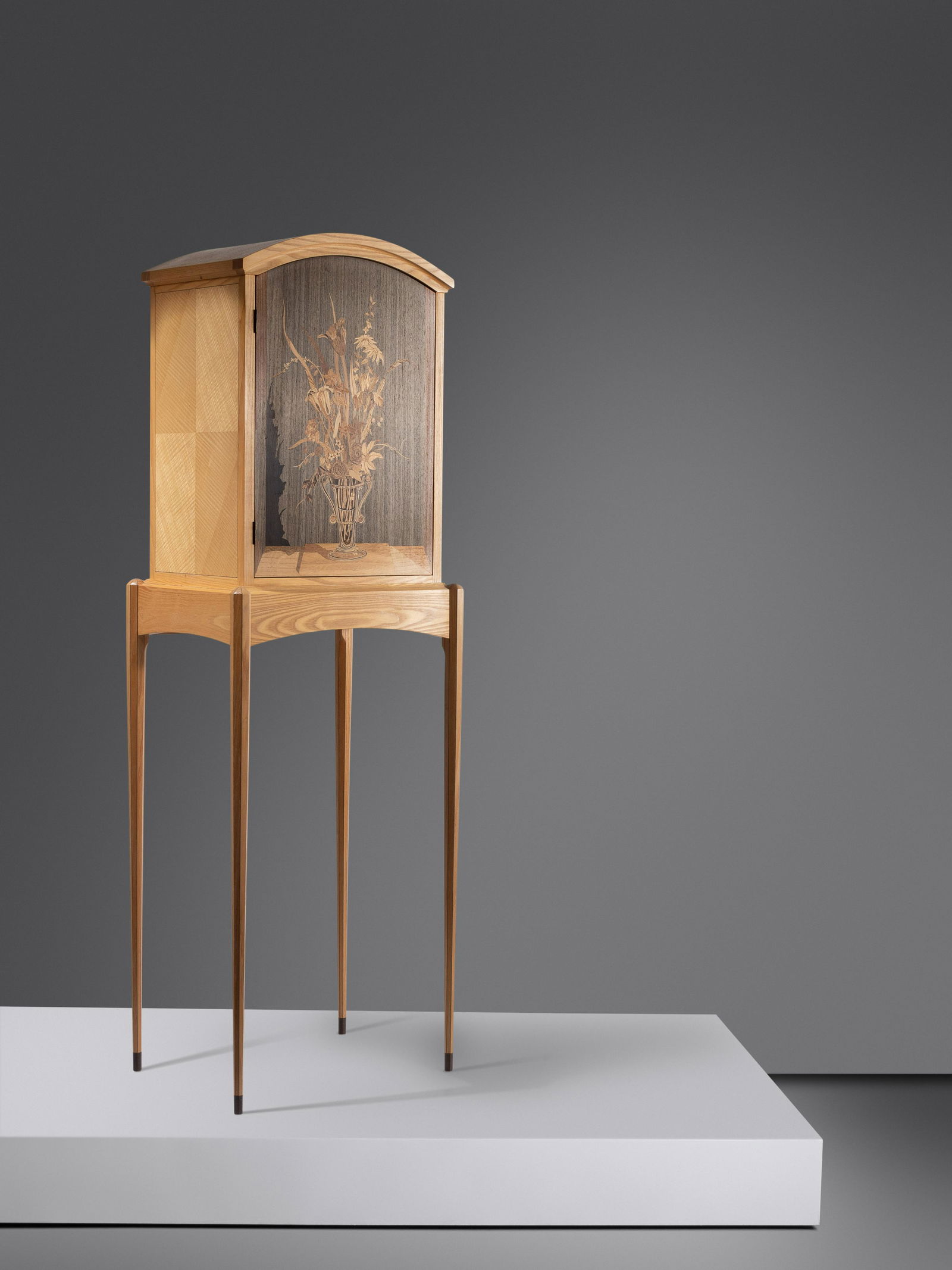 Silas Kopf (b. 1949) Trompe l'oeil Marquetry Cabinet (1 of 3)