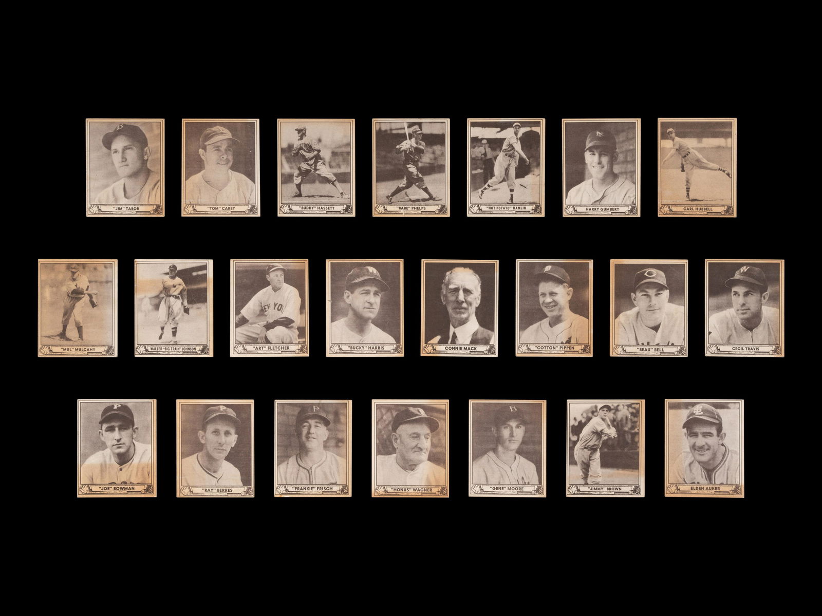 A Group of 22 1940 Play Ball Baseball Cards Featuring Multiple Hall of Famers, (1 of 2)