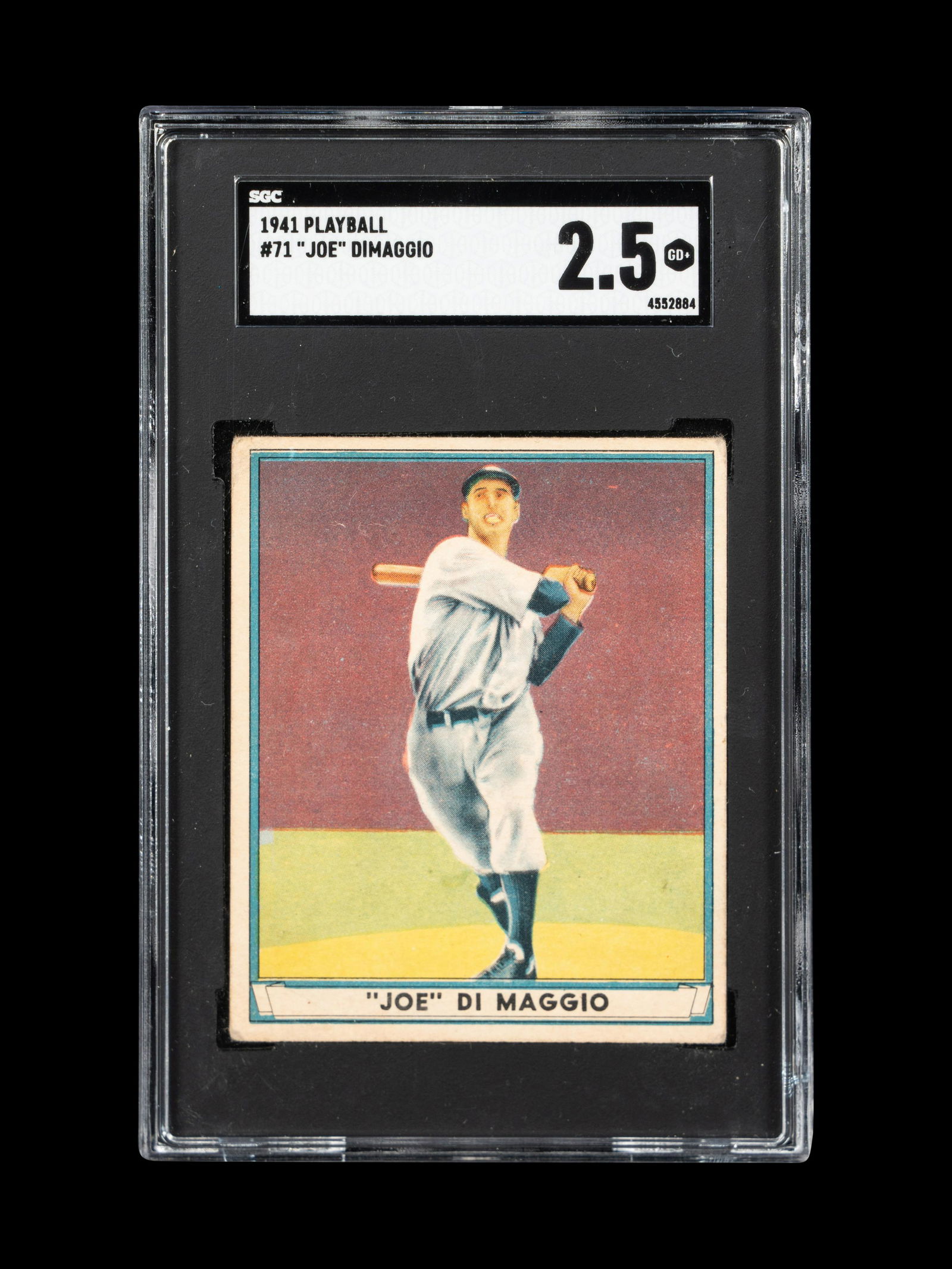 A 1941 Play Ball Joe DiMaggio Baseball Card No. 71 (SGC 2.5 GOOD+) (1 of 2)