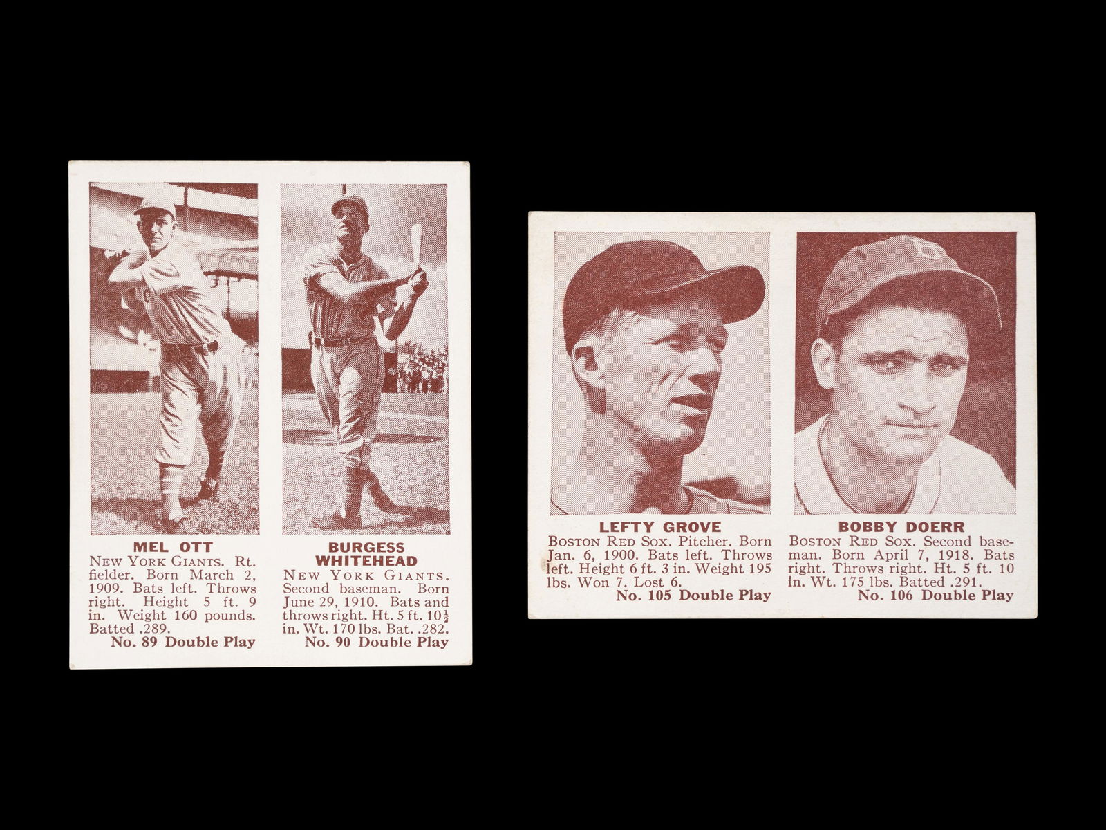 A Group of 1941 Double Play Baseball Cards (Including Lefty Grove and Mel Ott), (1 of 2)
