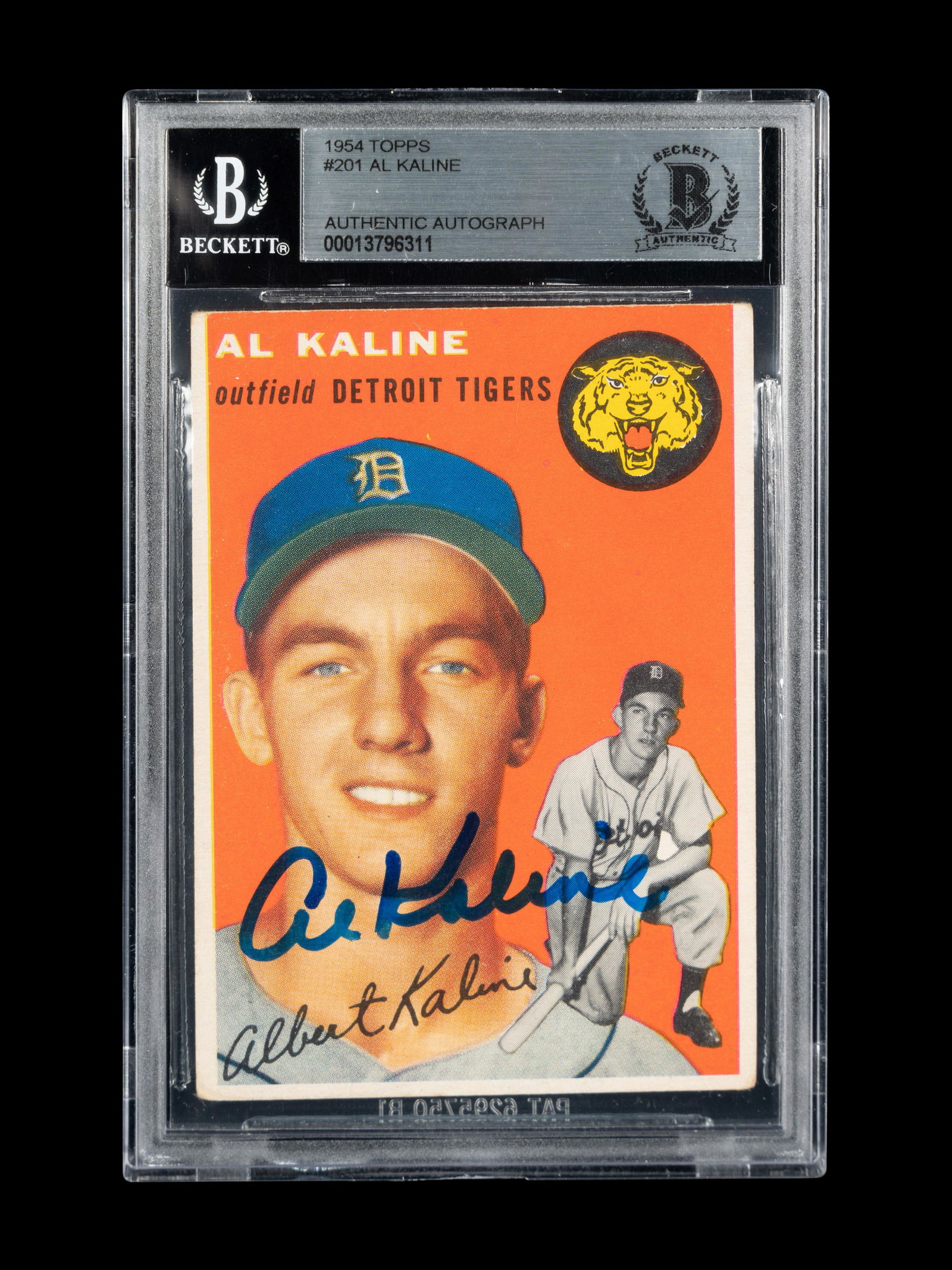 A 1954 Topps Al Kaline Signed Autograph Rookie Card No. 201 (Beckett Authentication Services BAS (1 of 2)