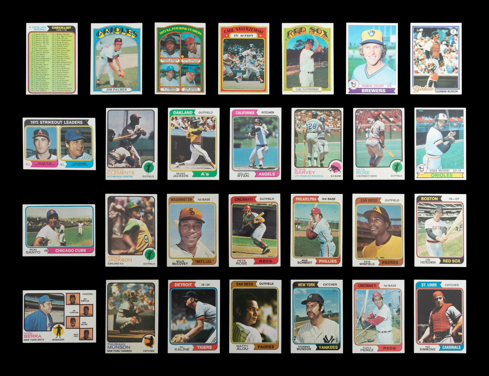 A Group of 56 1970s Topps Baseball Cards Featuring Multiple Hall of Famers and Notables, (1 of 4)