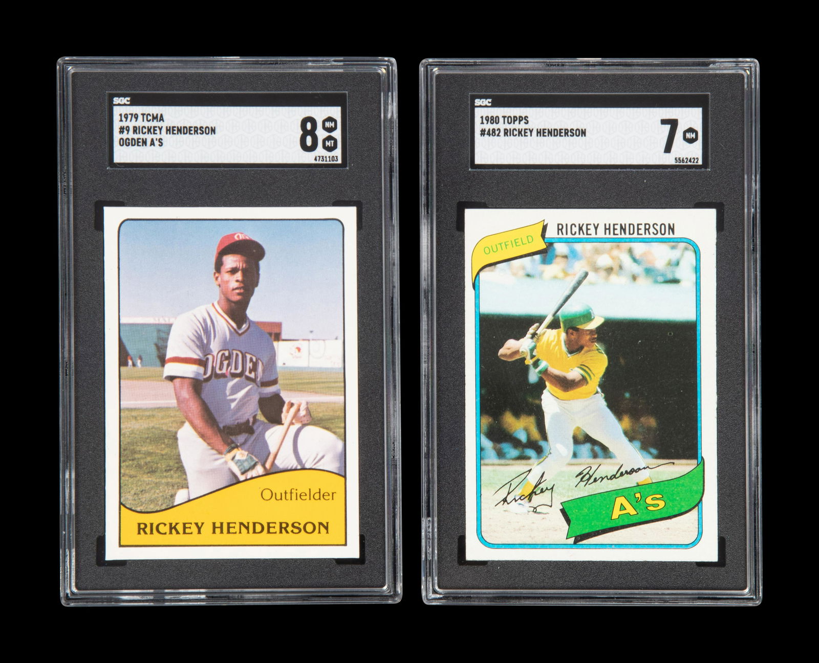 A Group of Rickey Henderson Graded Rookie Baseball Cards, (1 of 2)