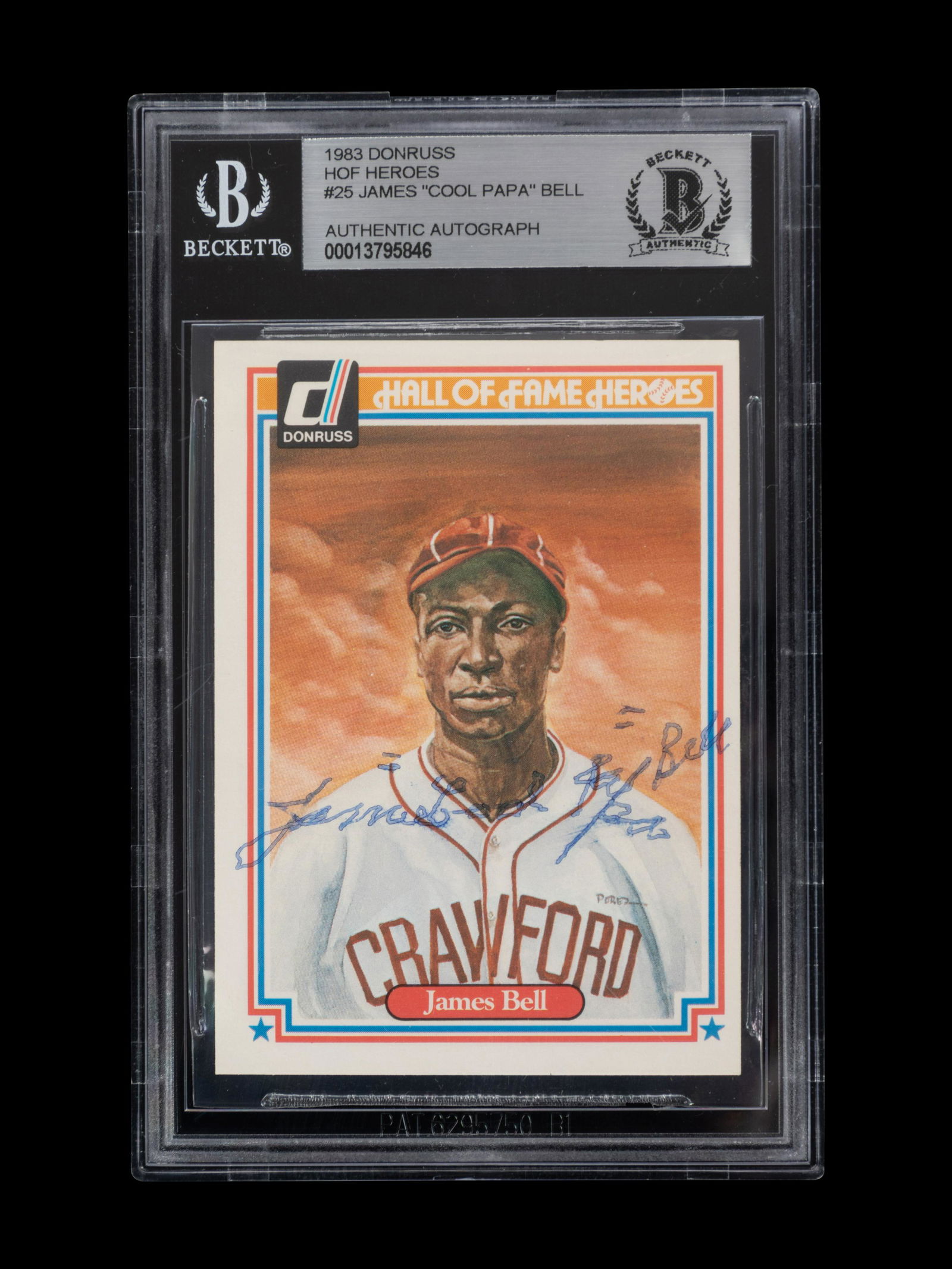 A 1983 Donruss Hall of Fame Heroes James Cool Papa Bell Signed Autograph Baseball Card No. 25 (1 of 2)