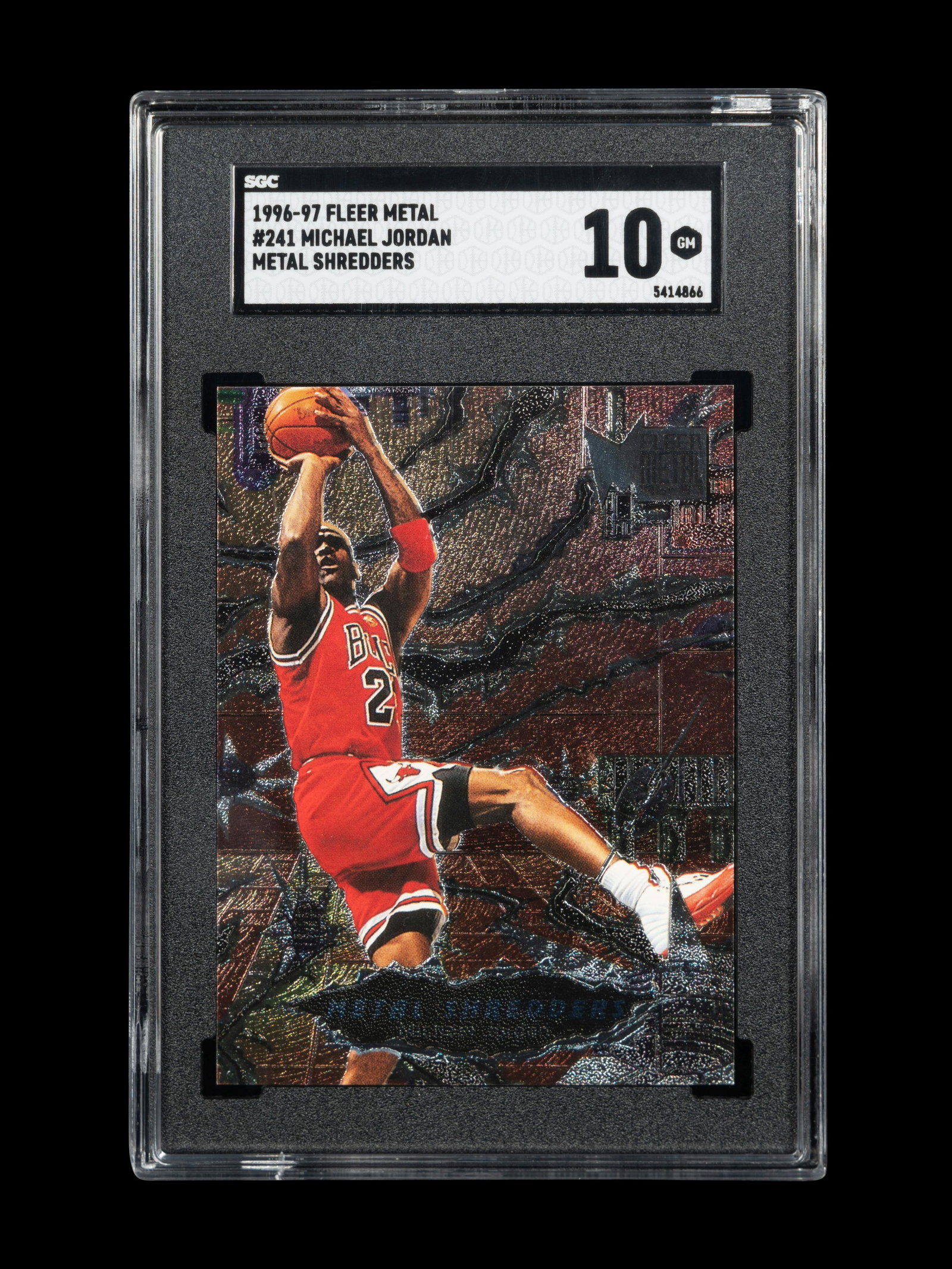 A 1996-97 Fleer Metal Metal Shredders Michael Jordan Basketball Card No. 241 (SGC 10 GEM MINT): A 1996-97 Fleer Metal Metal Shredders Michael Jordan Basketball Card No. 241 (SGC 10 GEM MINT)