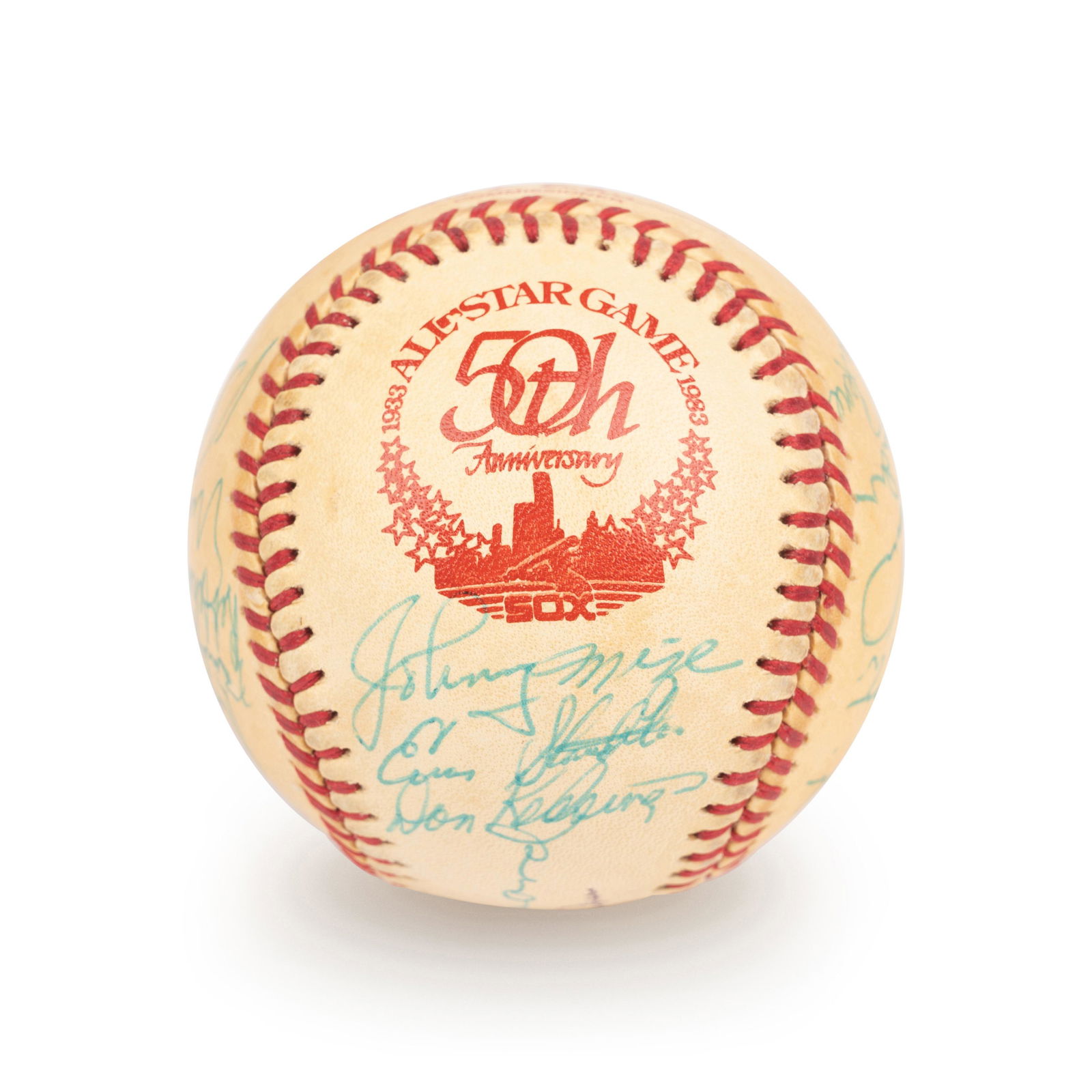A 1983 Old Timers Game National League Team Signed Autograph Baseball With 22 Signatures Featuring (1 of 6)