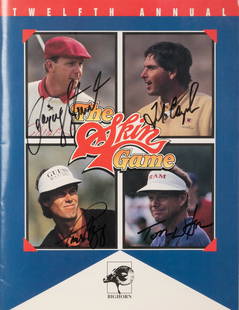 A Multi-Signed Autograph Skins Game Golf Program Including Payne Stewart (Beckett Authentication: A Multi-Signed Autograph Skins Game Golf Program Including Payne Stewart (Beckett Authentication Services Letter BAS Certified) inscribed on cover "Payne Stewart," "Paul Azingner," "Tom Watson," "Fred