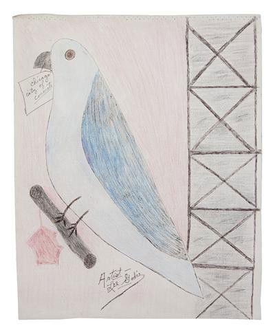 Lee Godie, (American, 1908-1994), Chicago City of: Lee Godie (American, 1908-1994) Chicago City of Concrete (double sided) ink on paper signed Artist Lee Godie (lower edge) 25 x 19 inches. Property from the Estate of Tom G. and Mary J