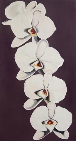 Lowell Nesbitt, (American, 1933-1993), Phaelaenops: Lowell Nesbitt (American, 1933-1993) Phaelaenopsis, 1979 acrylic on canvas signed L. Nesbitt, dated and titled (verso) 48 x 26 inches. Property from the Collection of Diane Winner, Ch